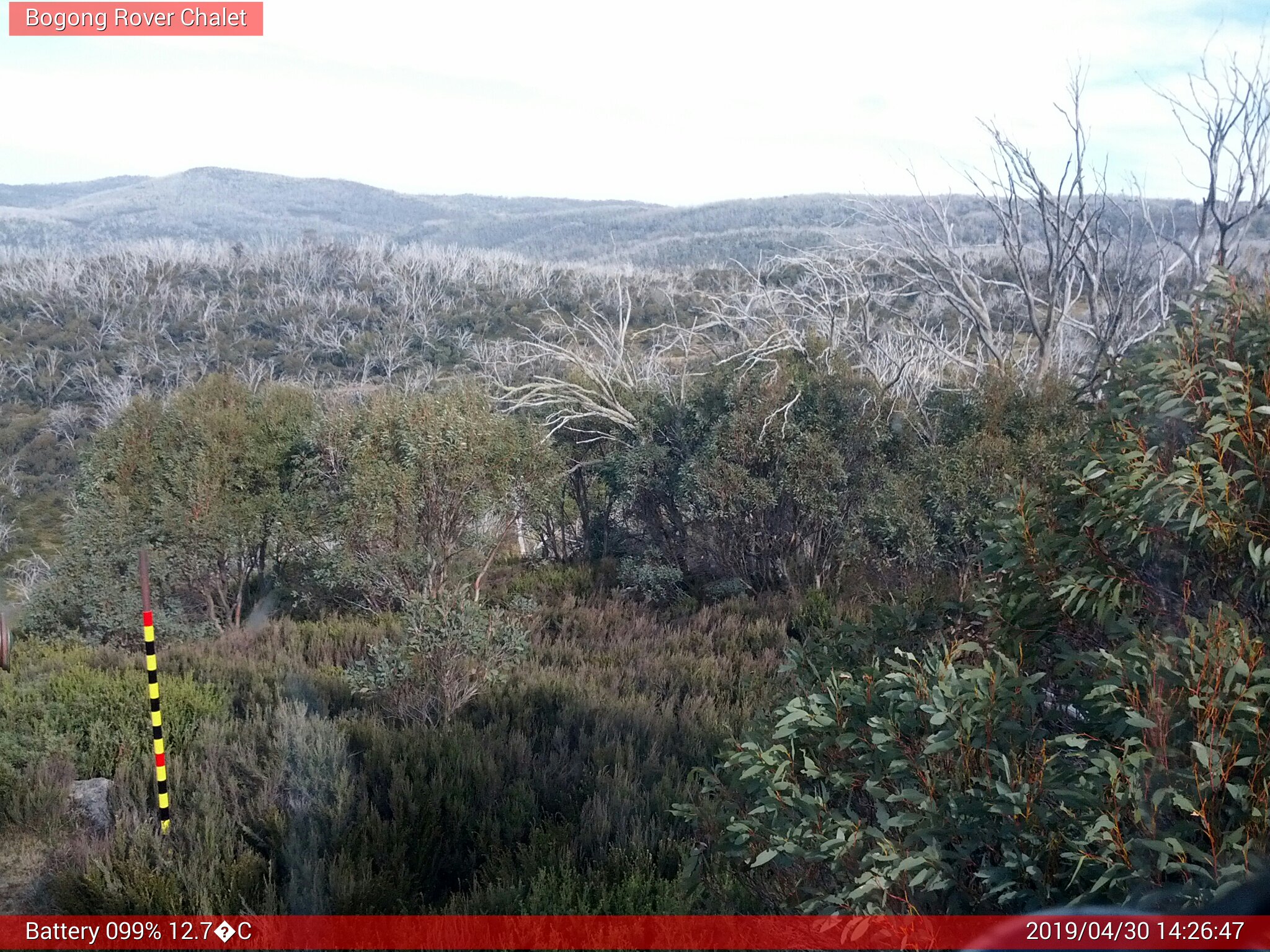 Bogong Web Cam 2:26pm Tuesday 30th of April 2019