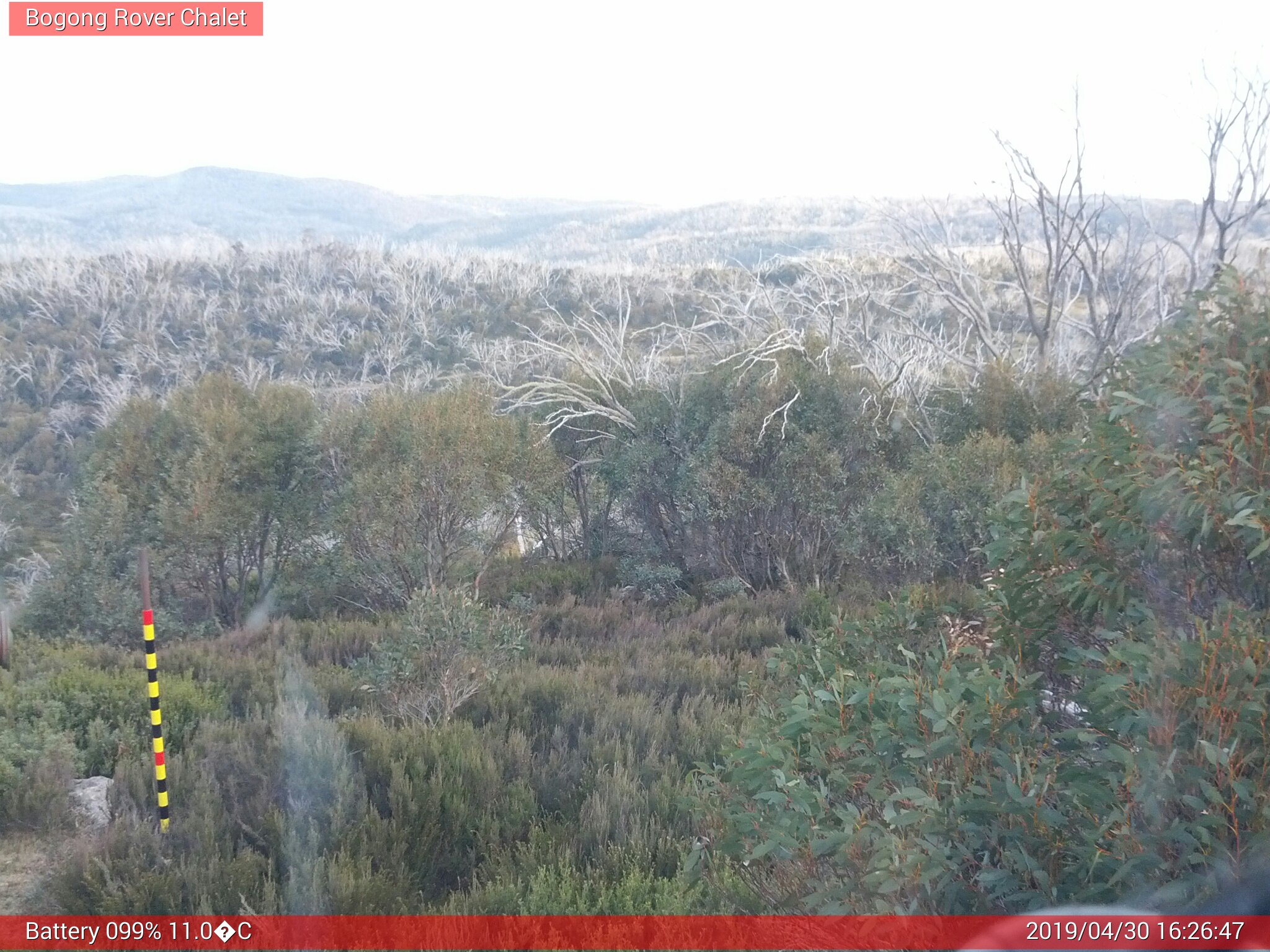 Bogong Web Cam 4:26pm Tuesday 30th of April 2019