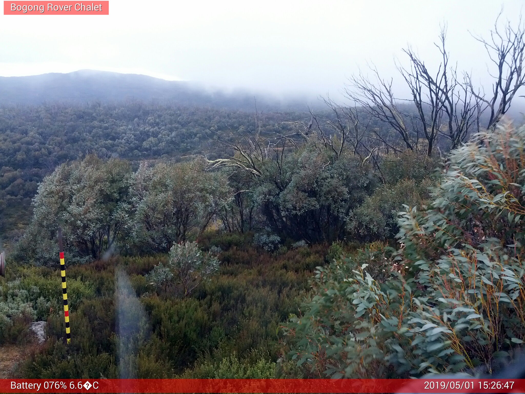 Bogong Web Cam 3:26pm Wednesday 1st of May 2019