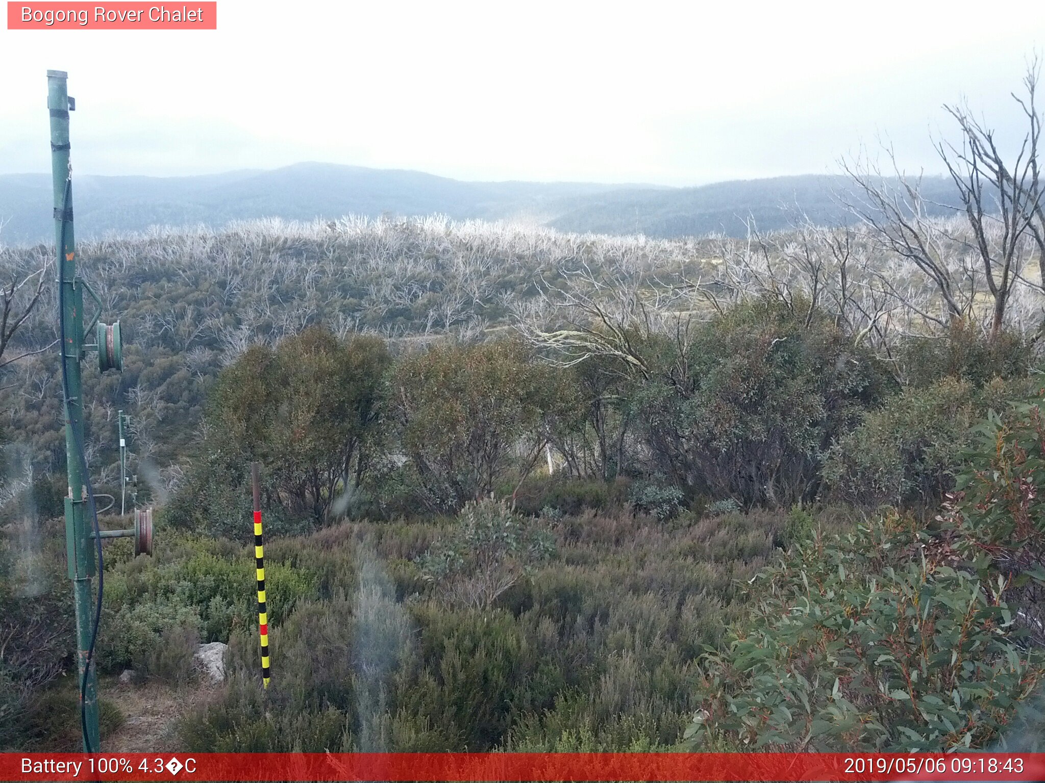 Bogong Web Cam 9:18am Monday 6th of May 2019