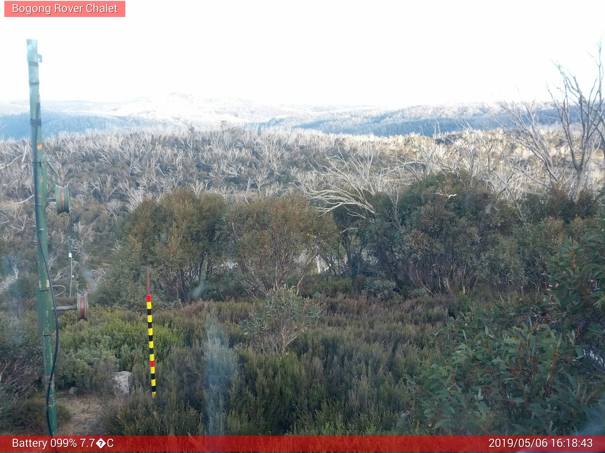 Bogong Web Cam 4:18pm Monday 6th of May 2019