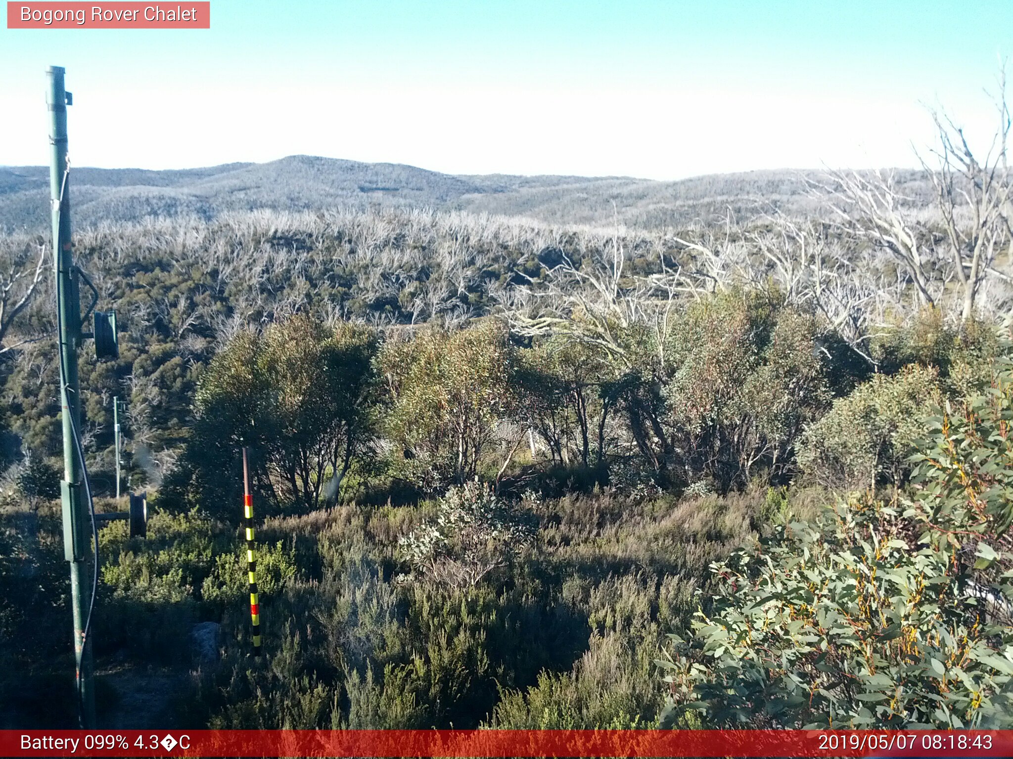 Bogong Web Cam 8:18am Tuesday 7th of May 2019