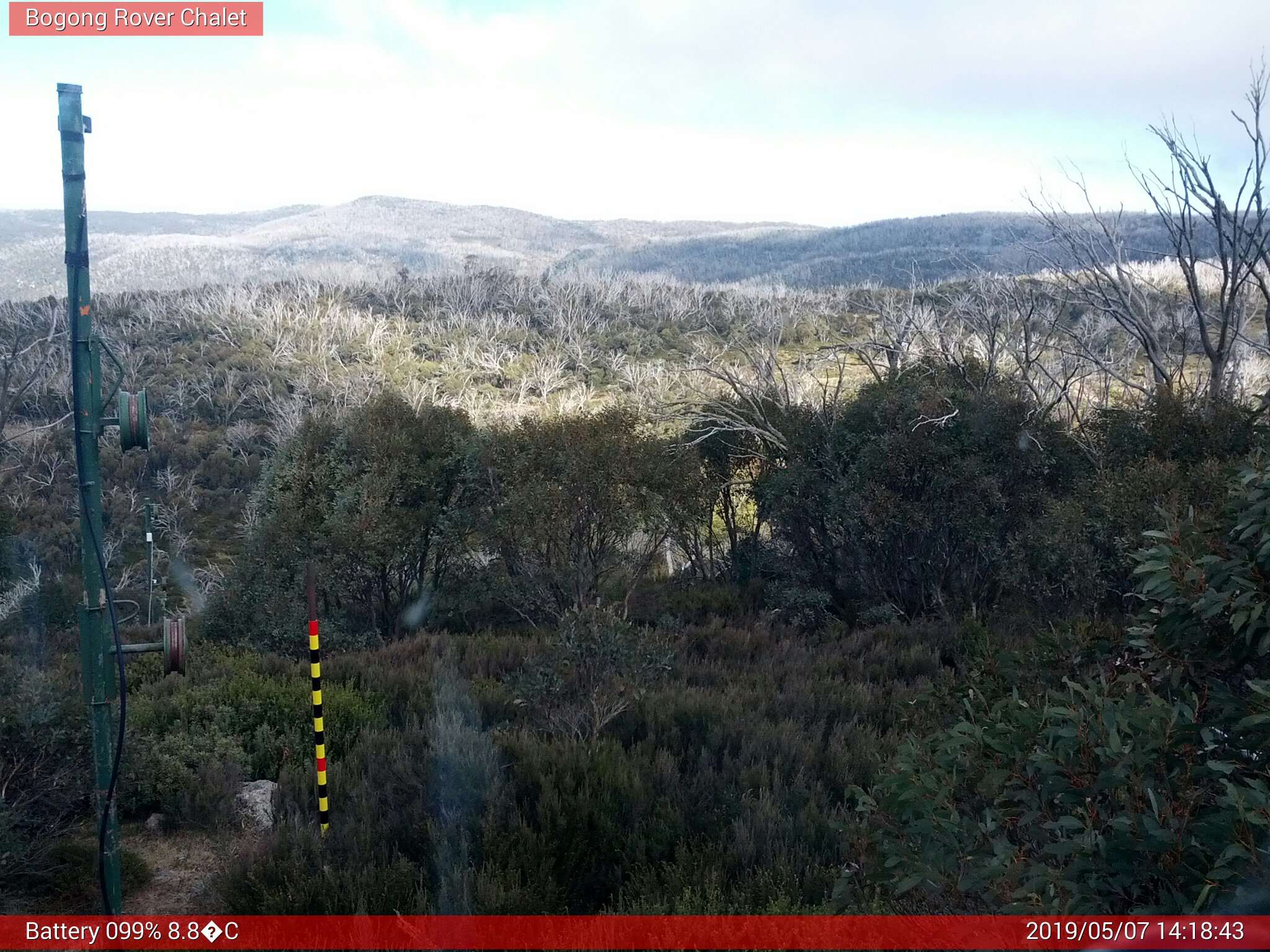 Bogong Web Cam 2:18pm Tuesday 7th of May 2019