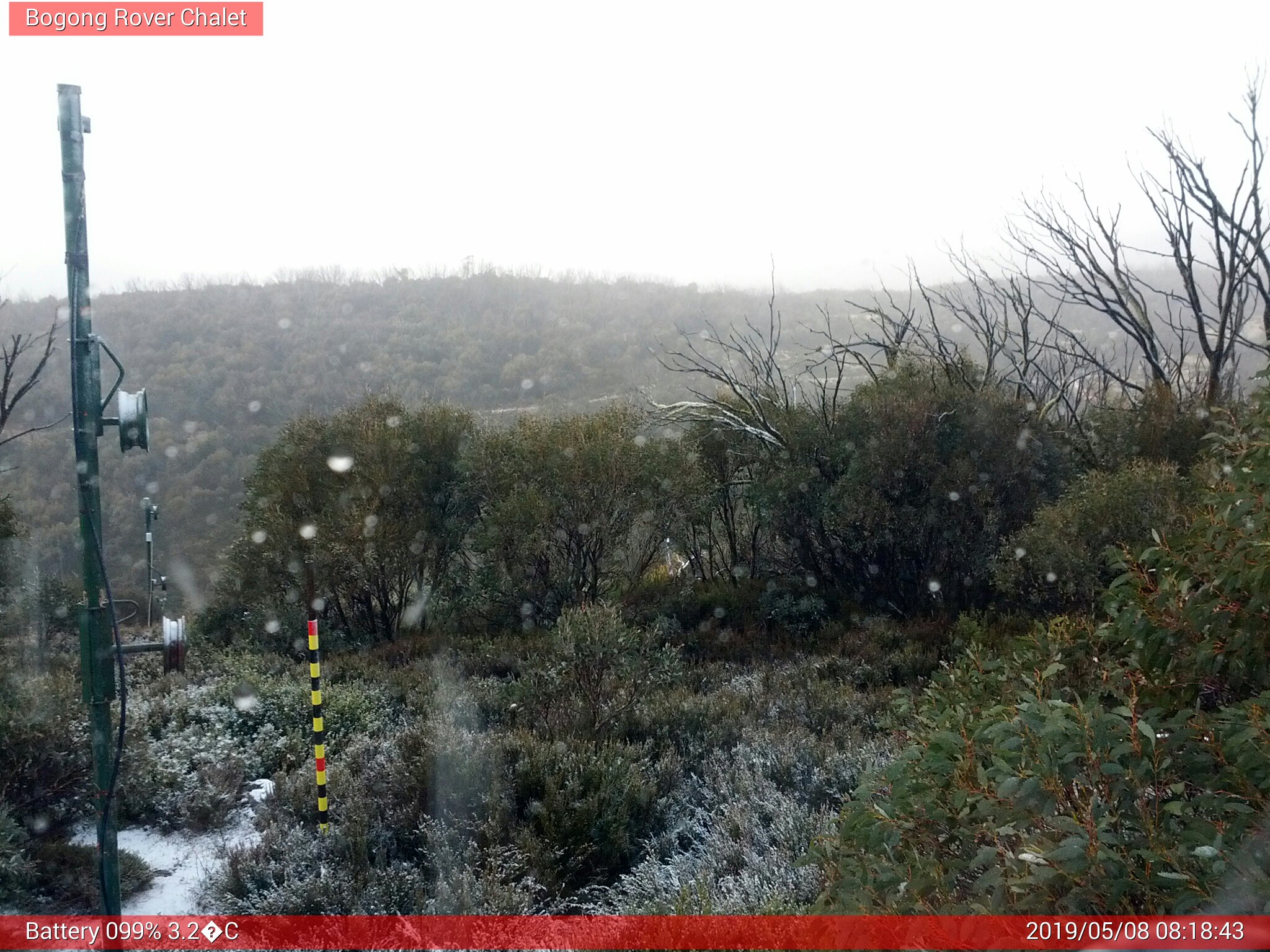 Bogong Web Cam 8:18am Wednesday 8th of May 2019