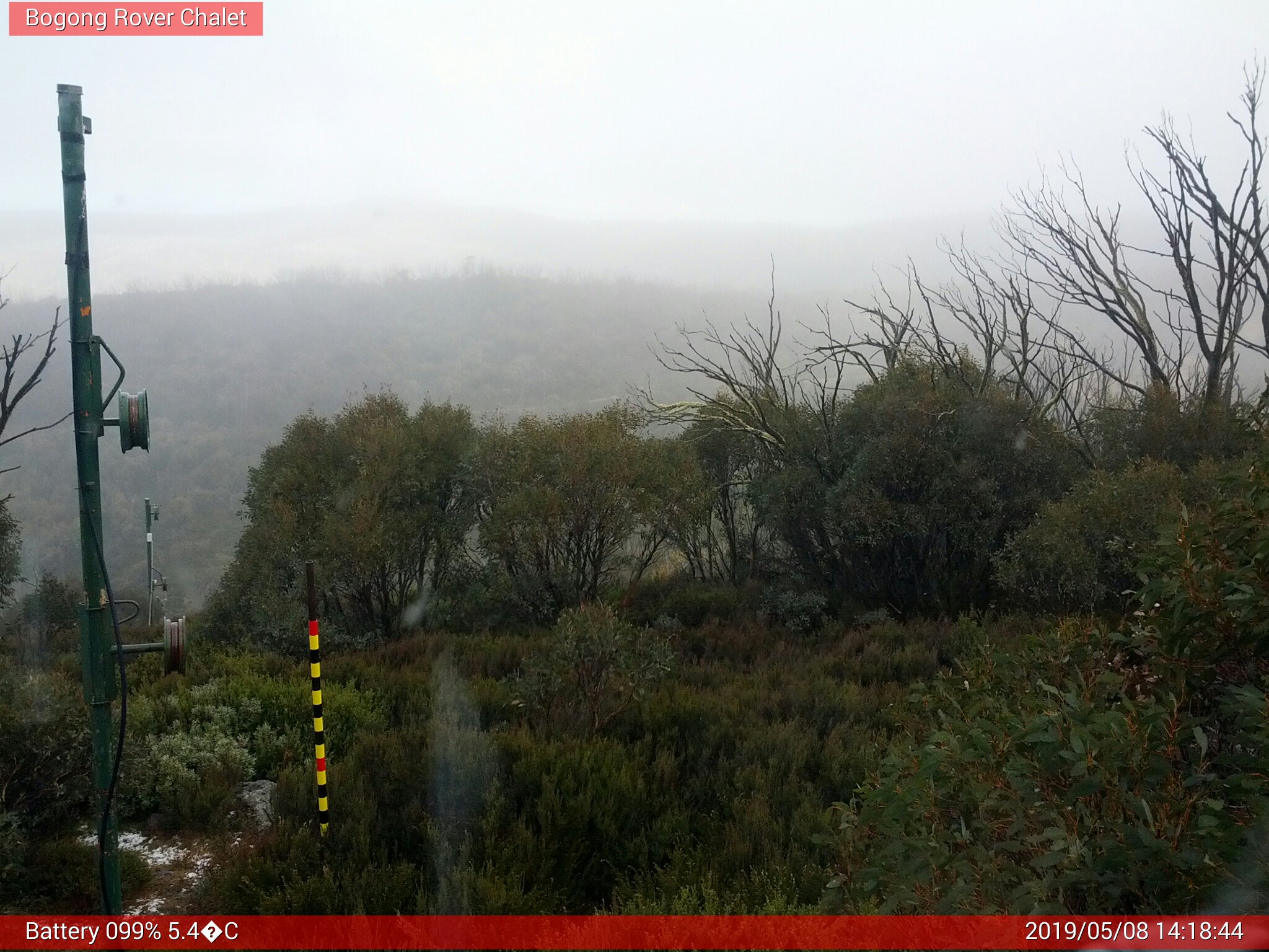 Bogong Web Cam 2:18pm Wednesday 8th of May 2019