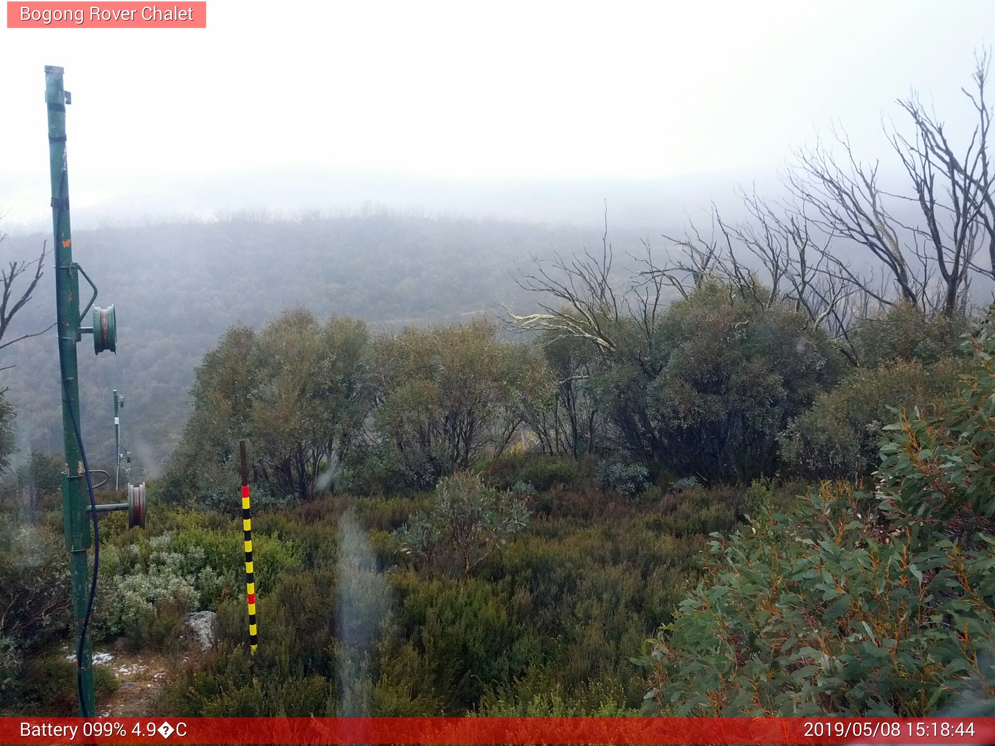 Bogong Web Cam 3:18pm Wednesday 8th of May 2019