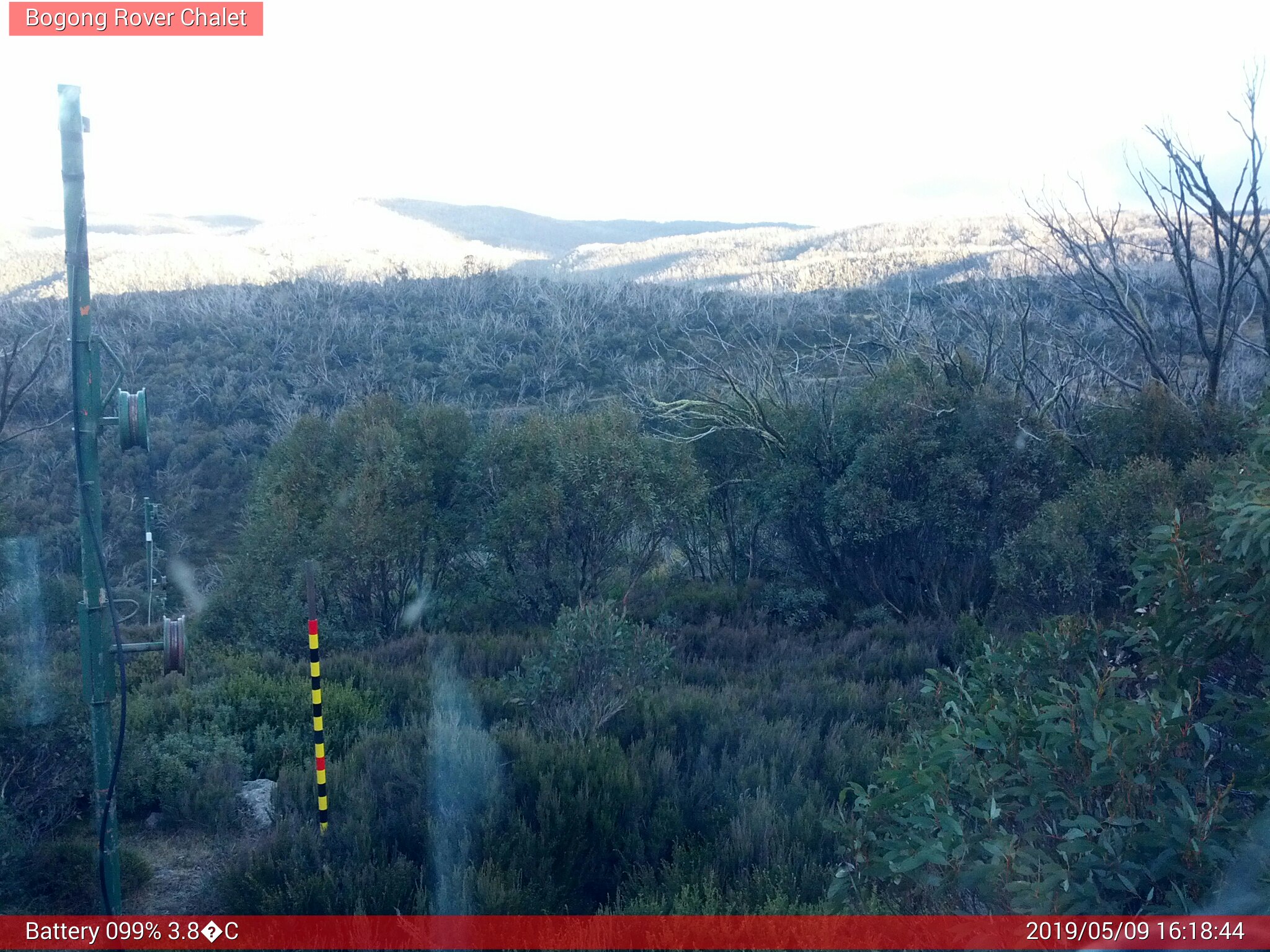 Bogong Web Cam 4:18pm Thursday 9th of May 2019