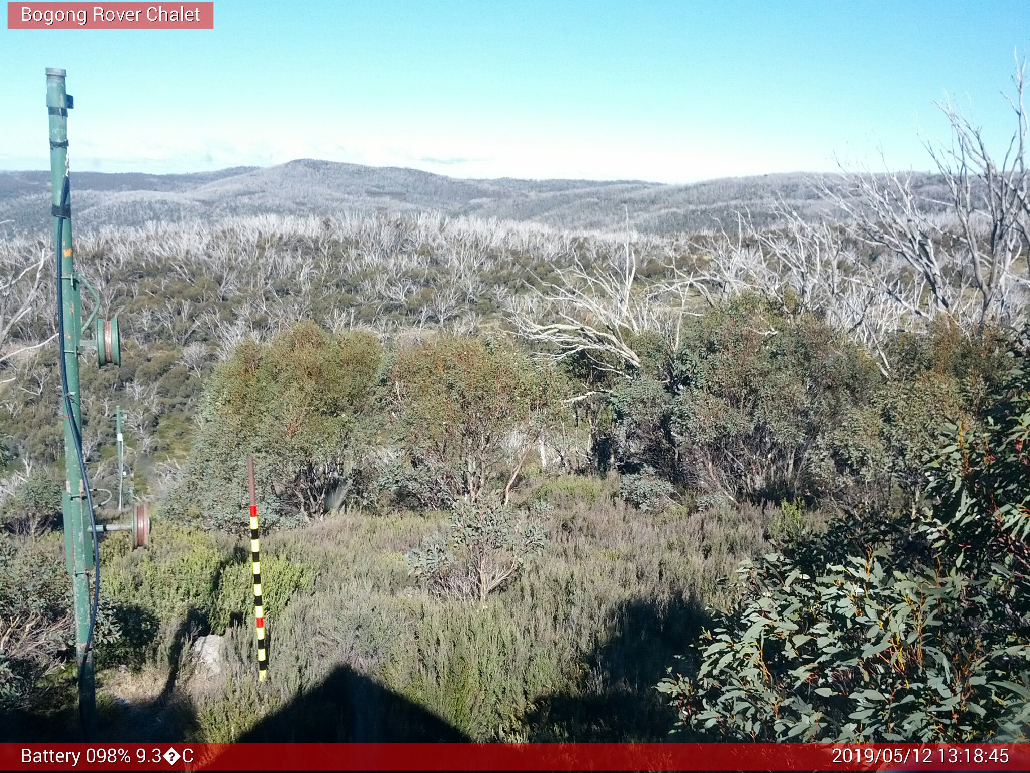 Bogong Web Cam 1:18pm Sunday 12th of May 2019