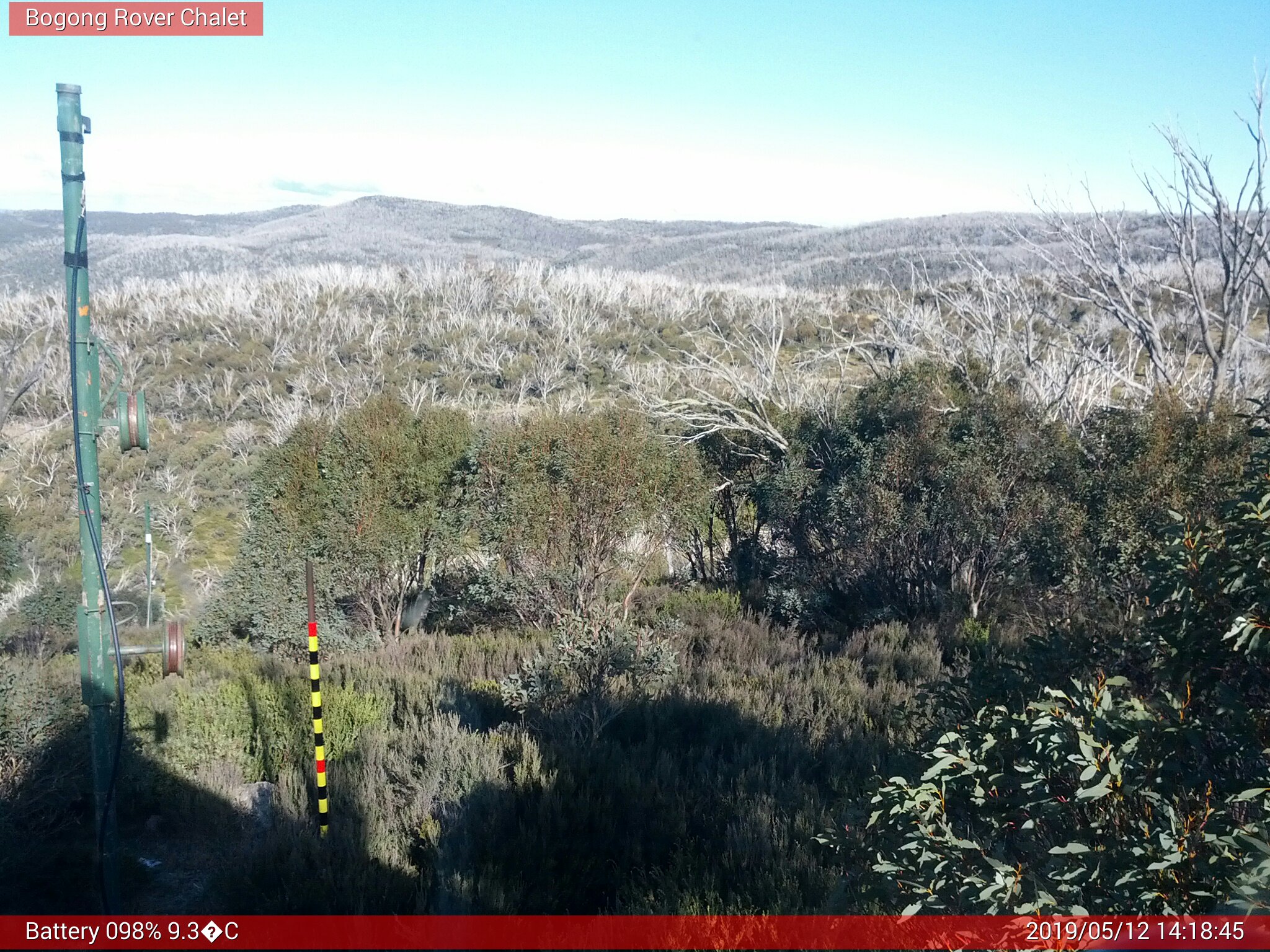 Bogong Web Cam 2:18pm Sunday 12th of May 2019