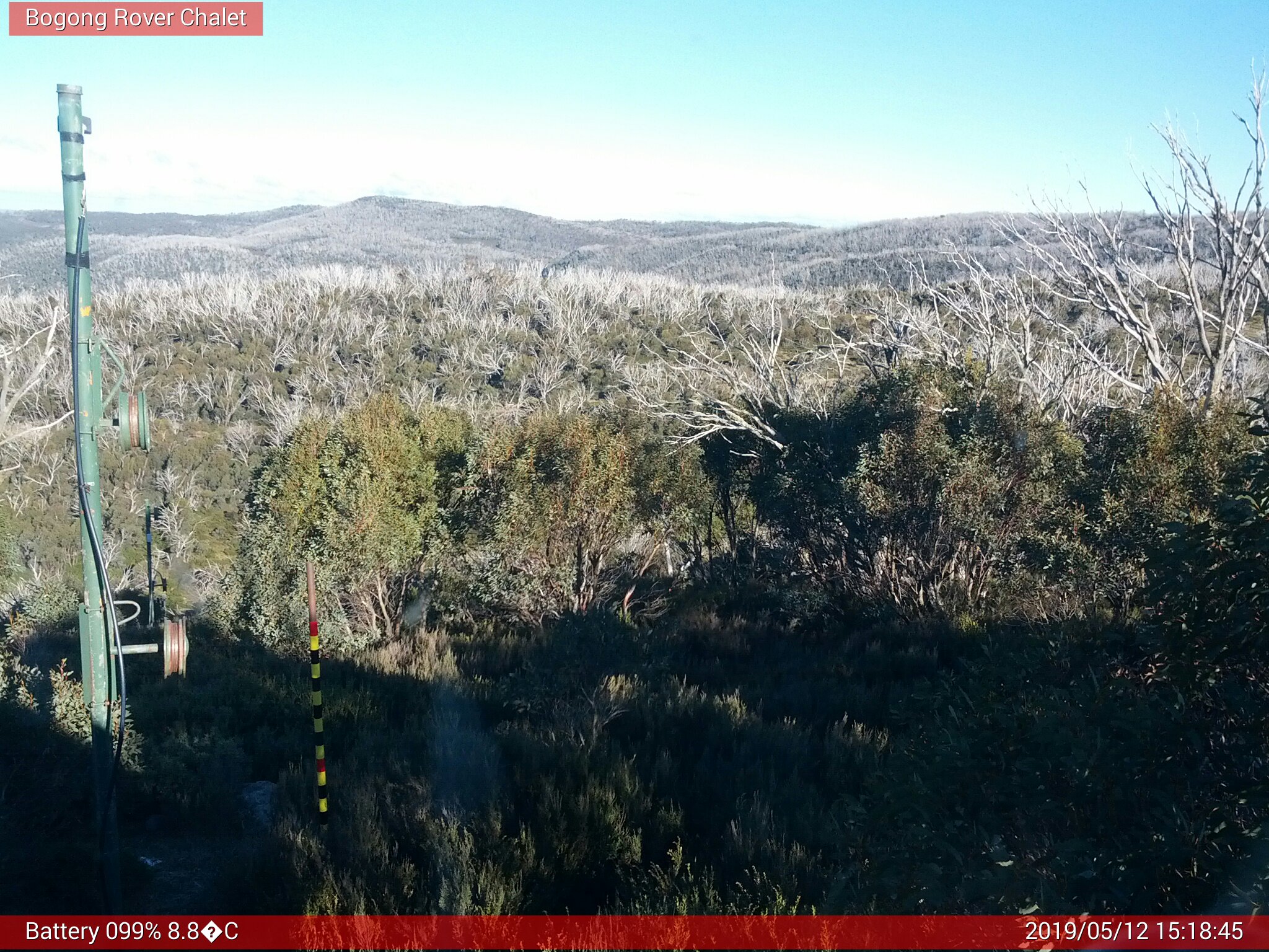 Bogong Web Cam 3:18pm Sunday 12th of May 2019