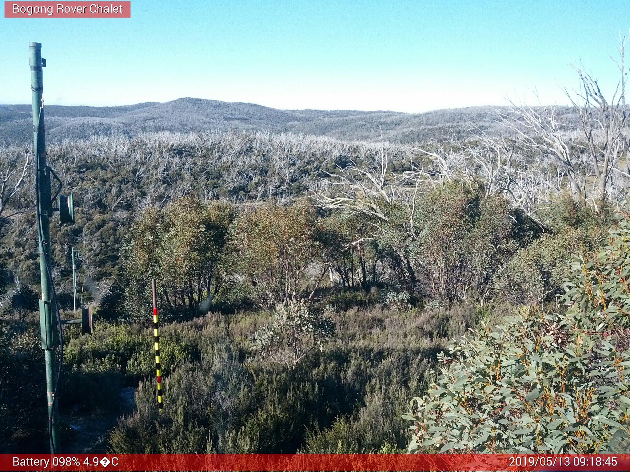 Bogong Web Cam 9:18am Monday 13th of May 2019