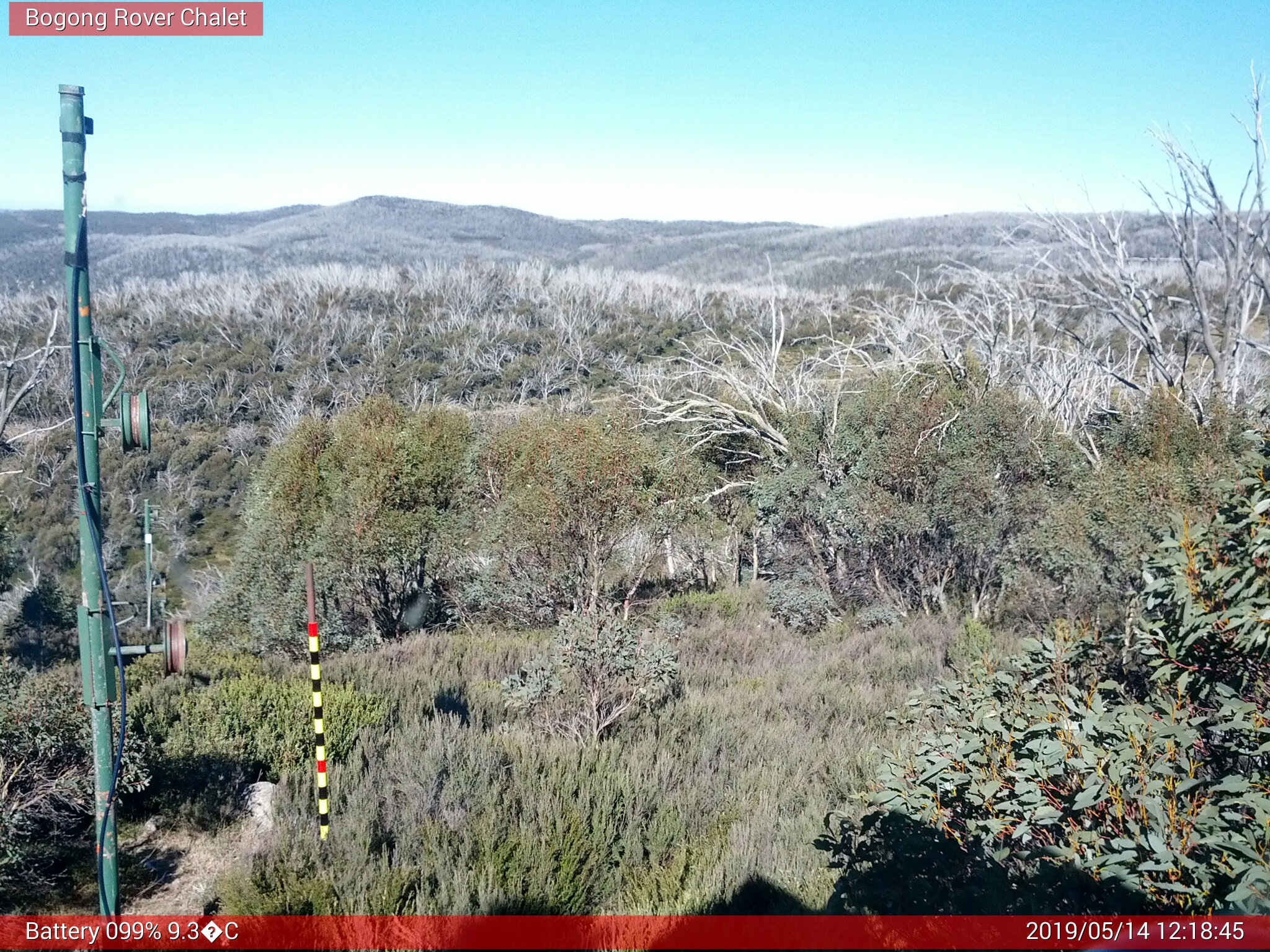 Bogong Web Cam 12:18pm Tuesday 14th of May 2019