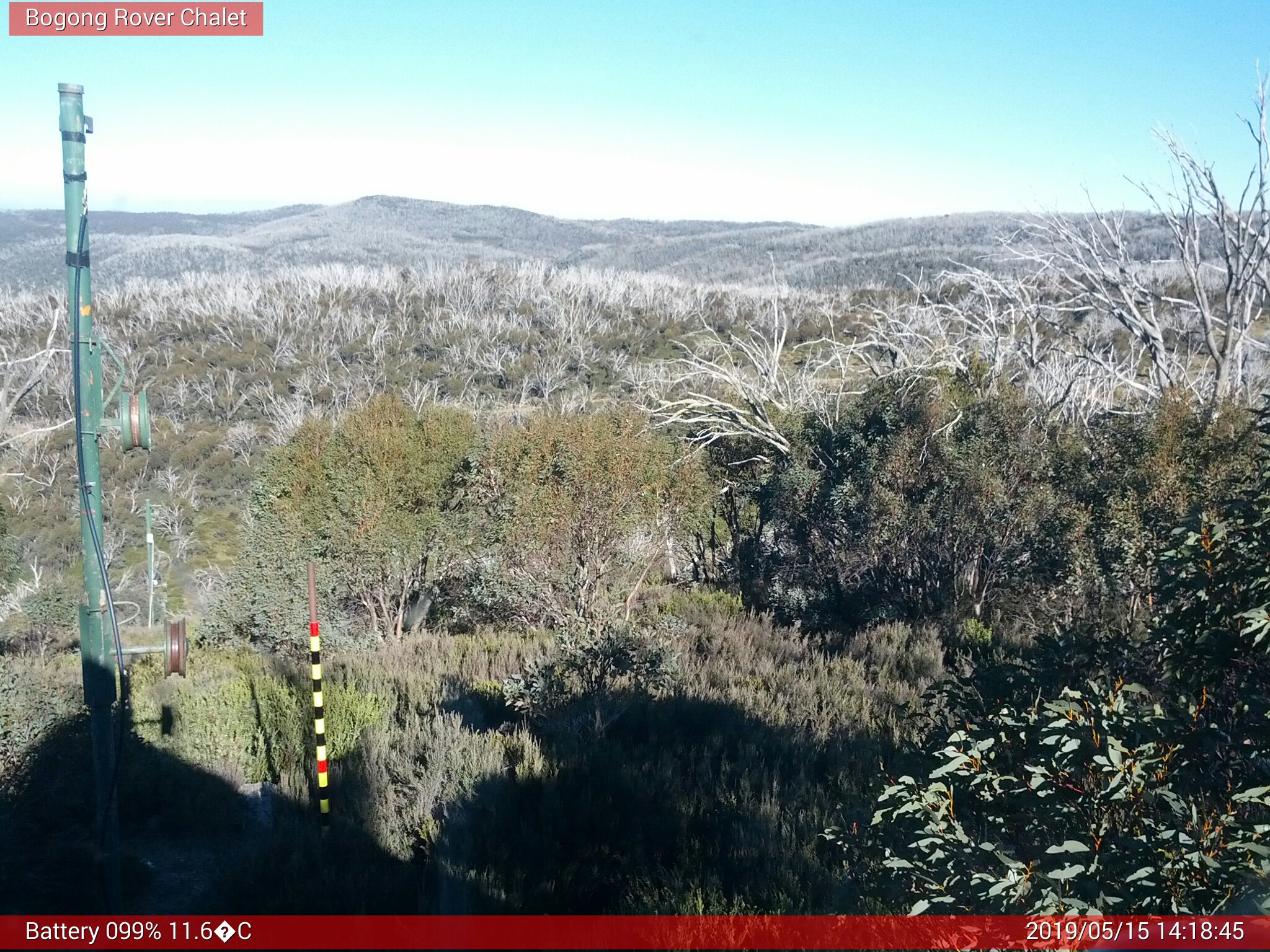 Bogong Web Cam 2:18pm Wednesday 15th of May 2019