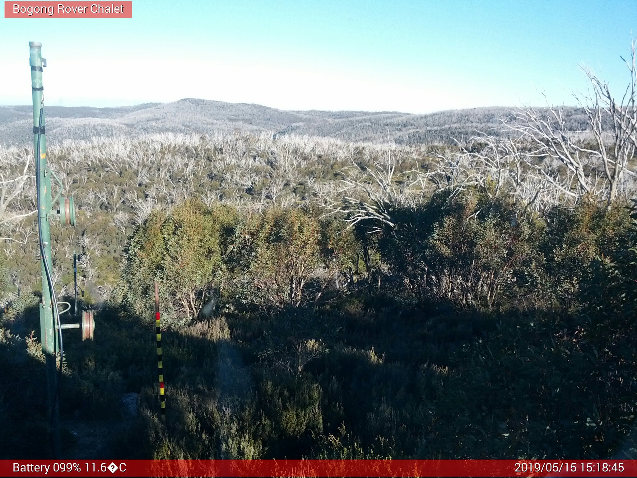 Bogong Web Cam 3:18pm Wednesday 15th of May 2019