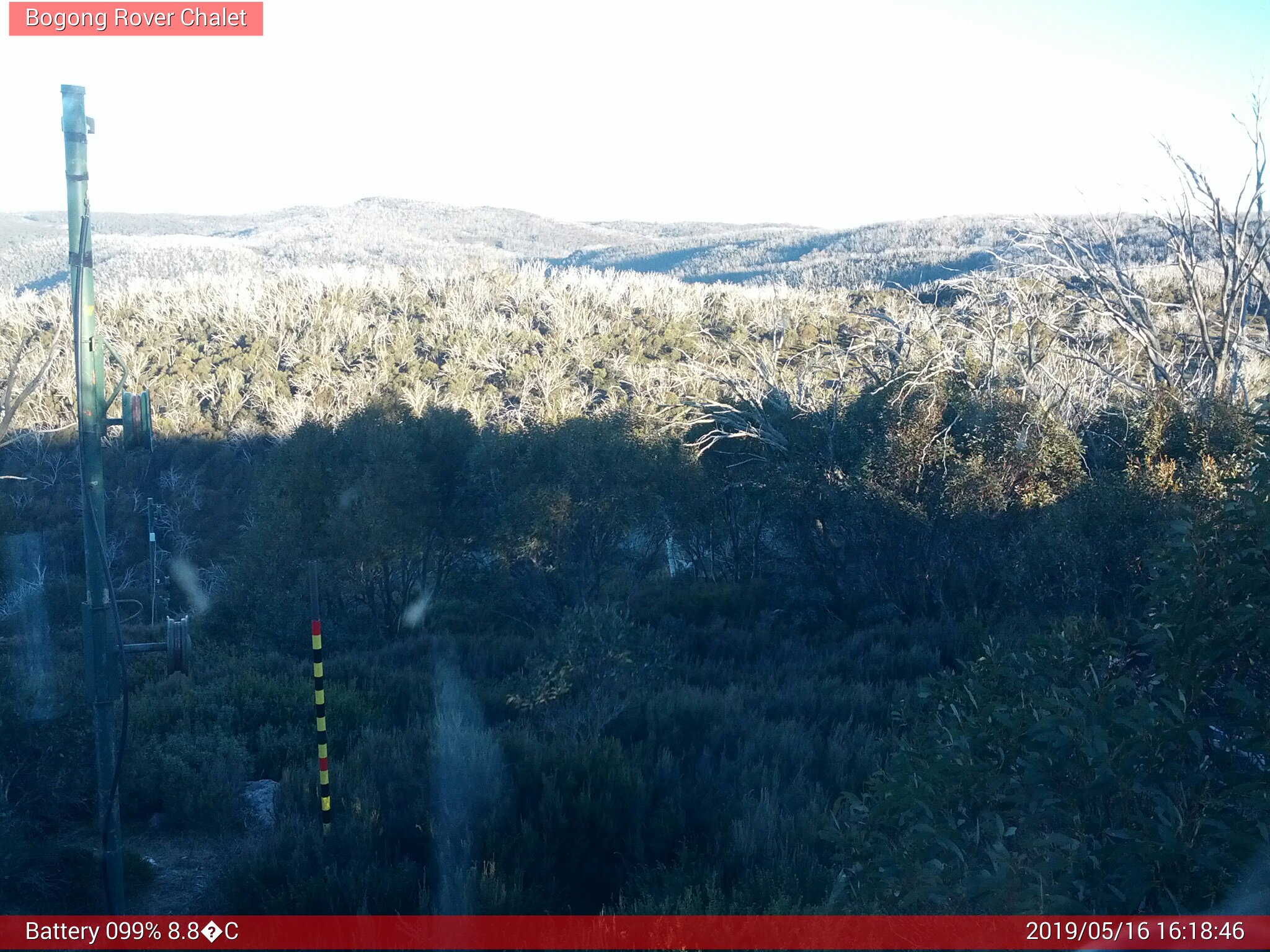 Bogong Web Cam 4:18pm Thursday 16th of May 2019