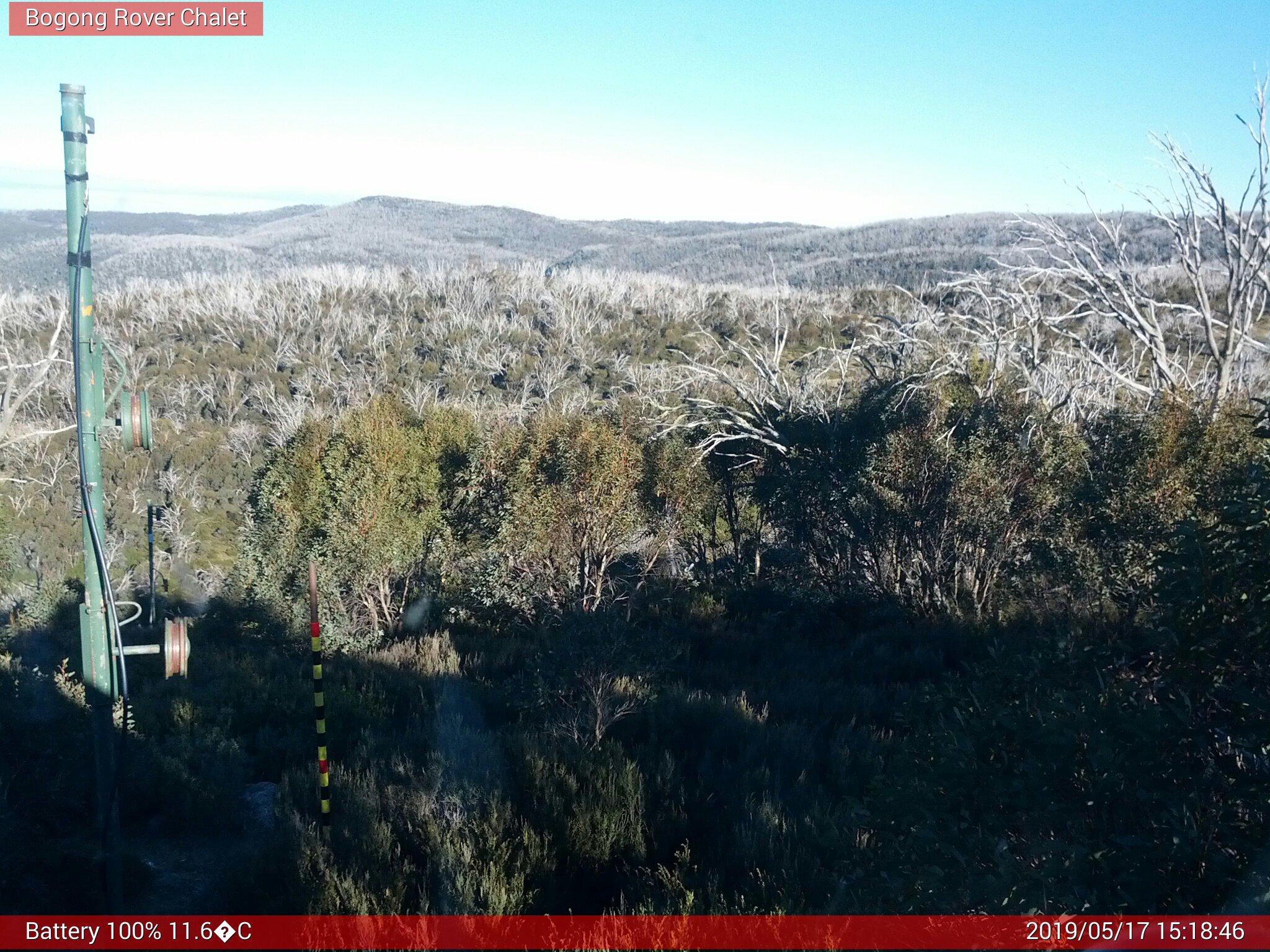 Bogong Web Cam 3:18pm Friday 17th of May 2019