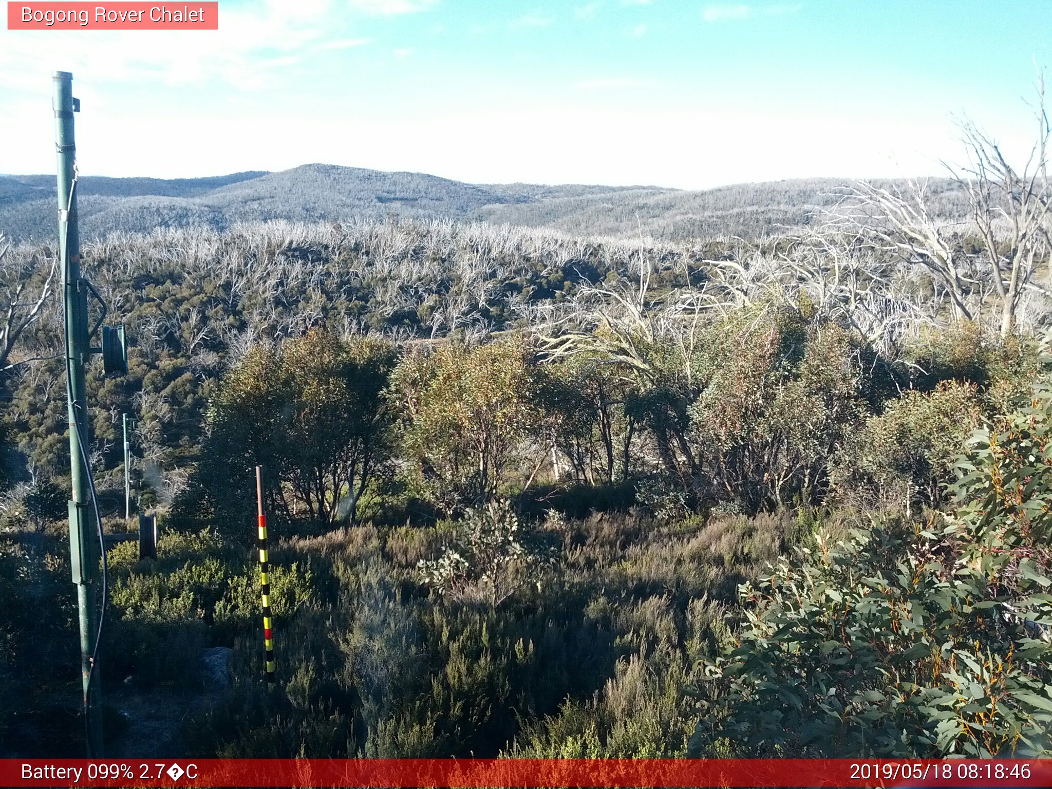 Bogong Web Cam 8:18am Saturday 18th of May 2019