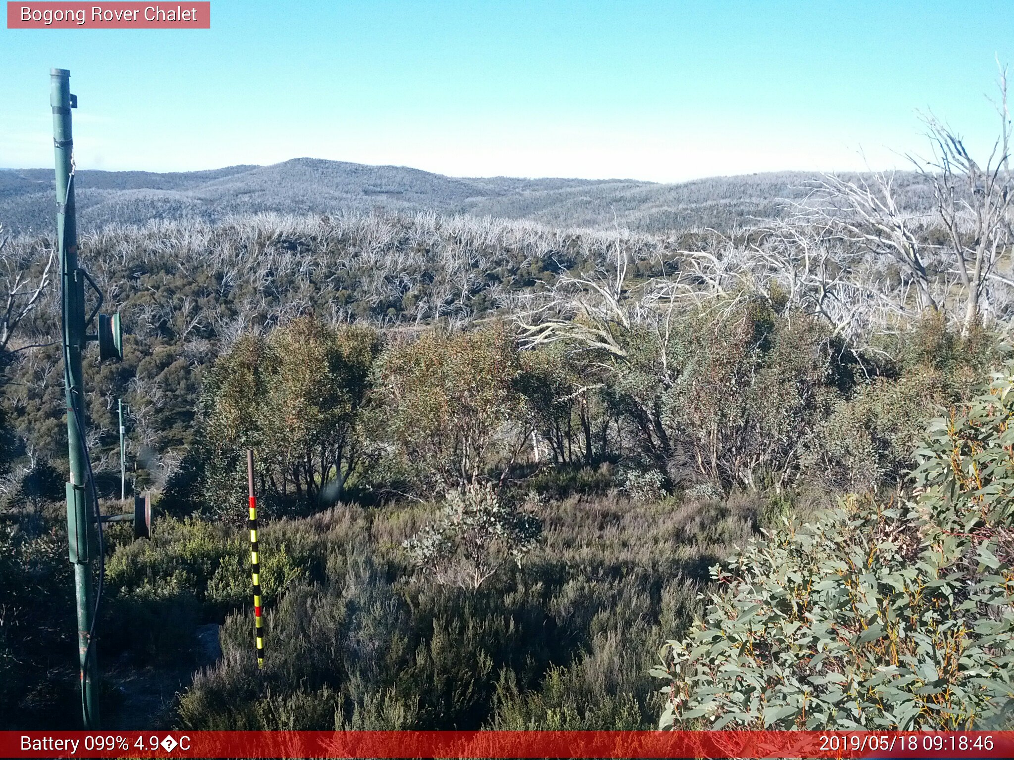 Bogong Web Cam 9:18am Saturday 18th of May 2019