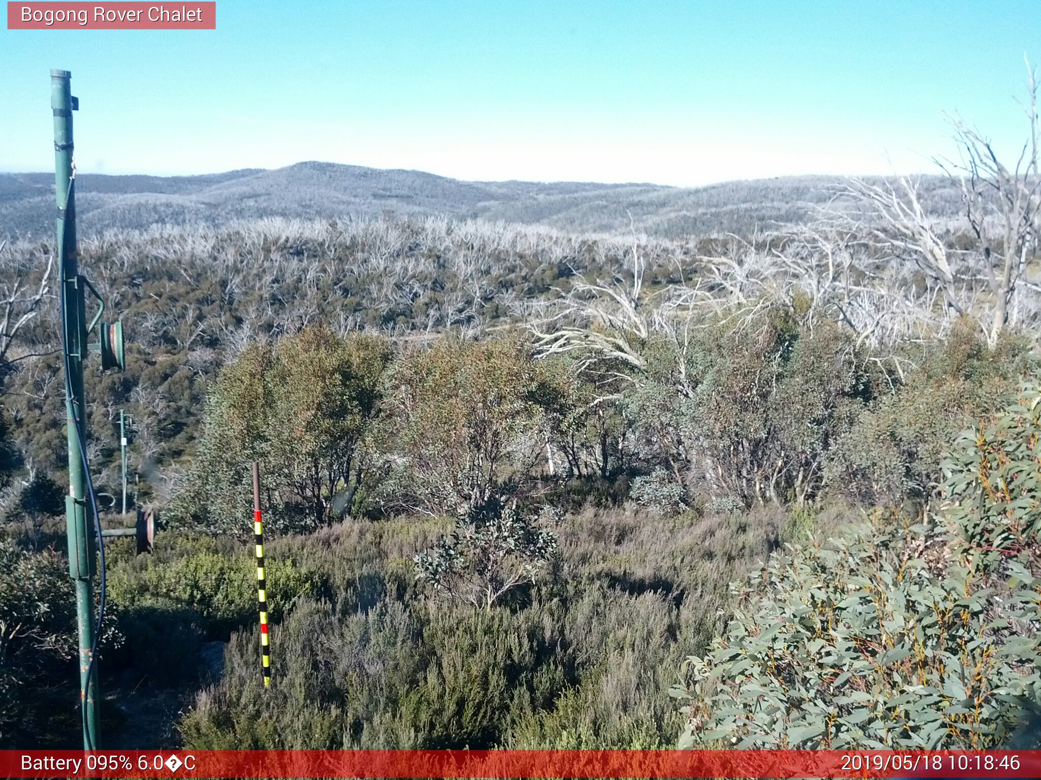 Bogong Web Cam 10:18am Saturday 18th of May 2019