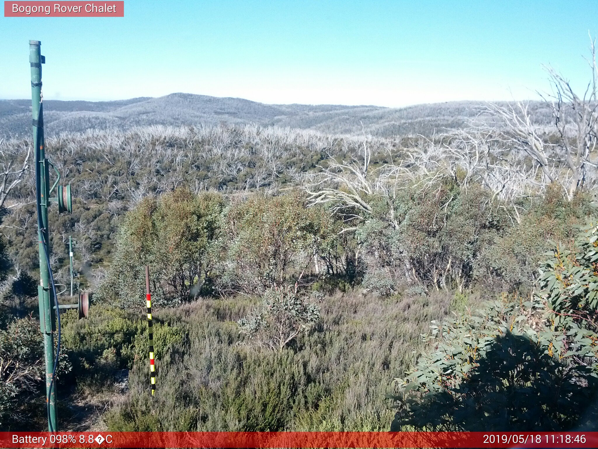 Bogong Web Cam 11:18am Saturday 18th of May 2019