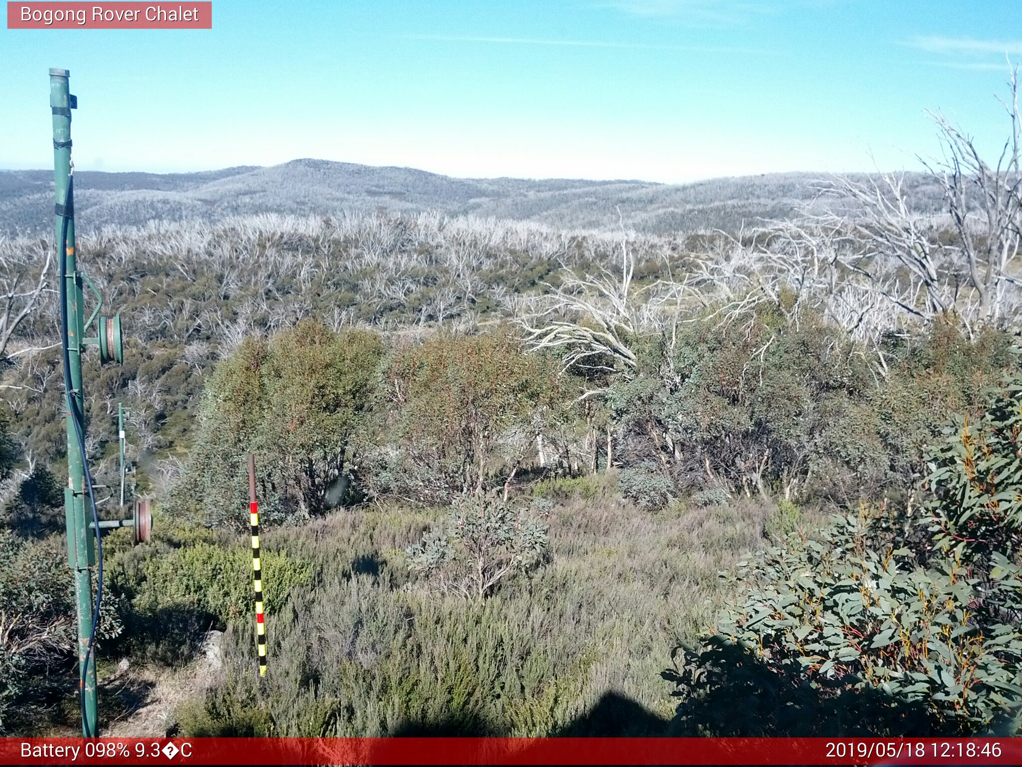 Bogong Web Cam 12:18pm Saturday 18th of May 2019