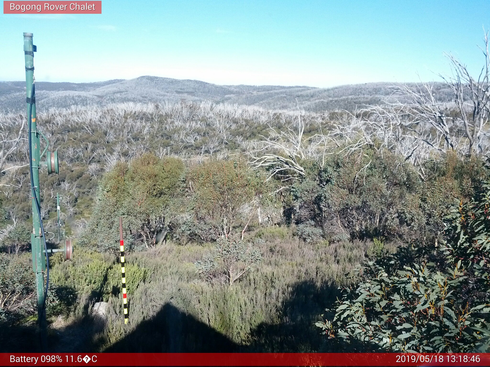 Bogong Web Cam 1:18pm Saturday 18th of May 2019