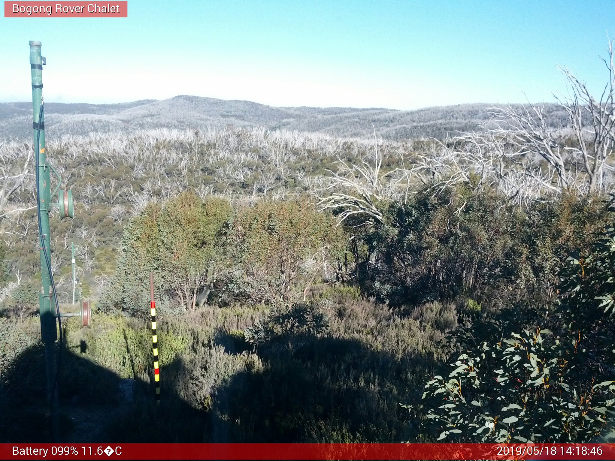 Bogong Web Cam 2:18pm Saturday 18th of May 2019