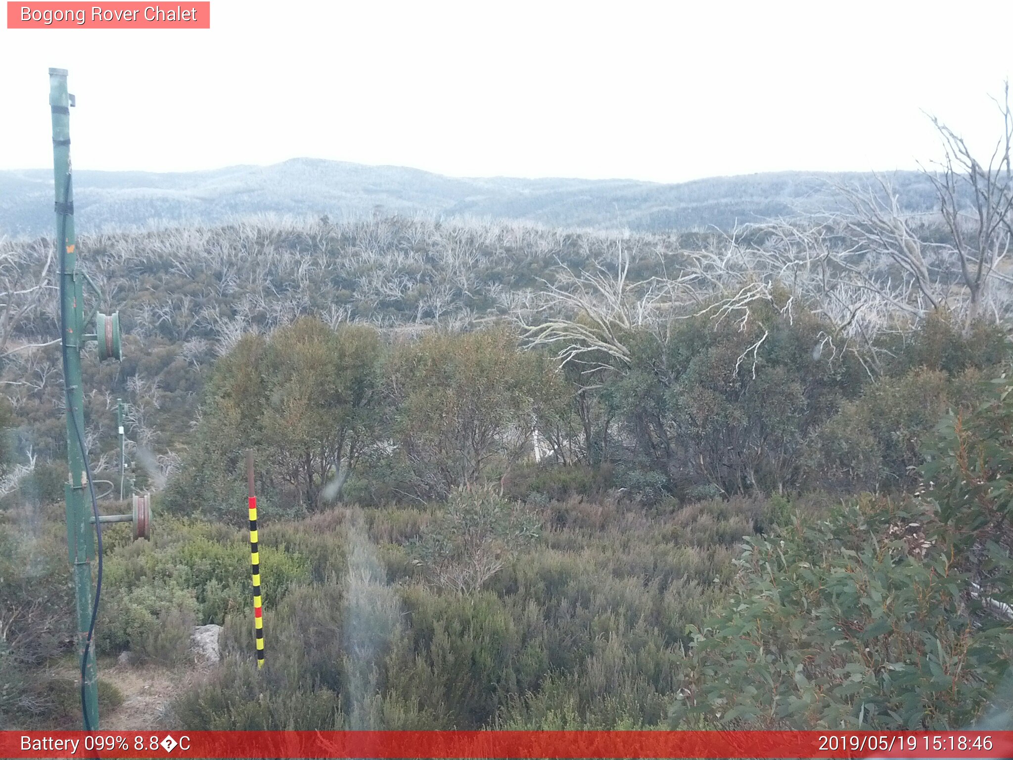 Bogong Web Cam 3:18pm Sunday 19th of May 2019