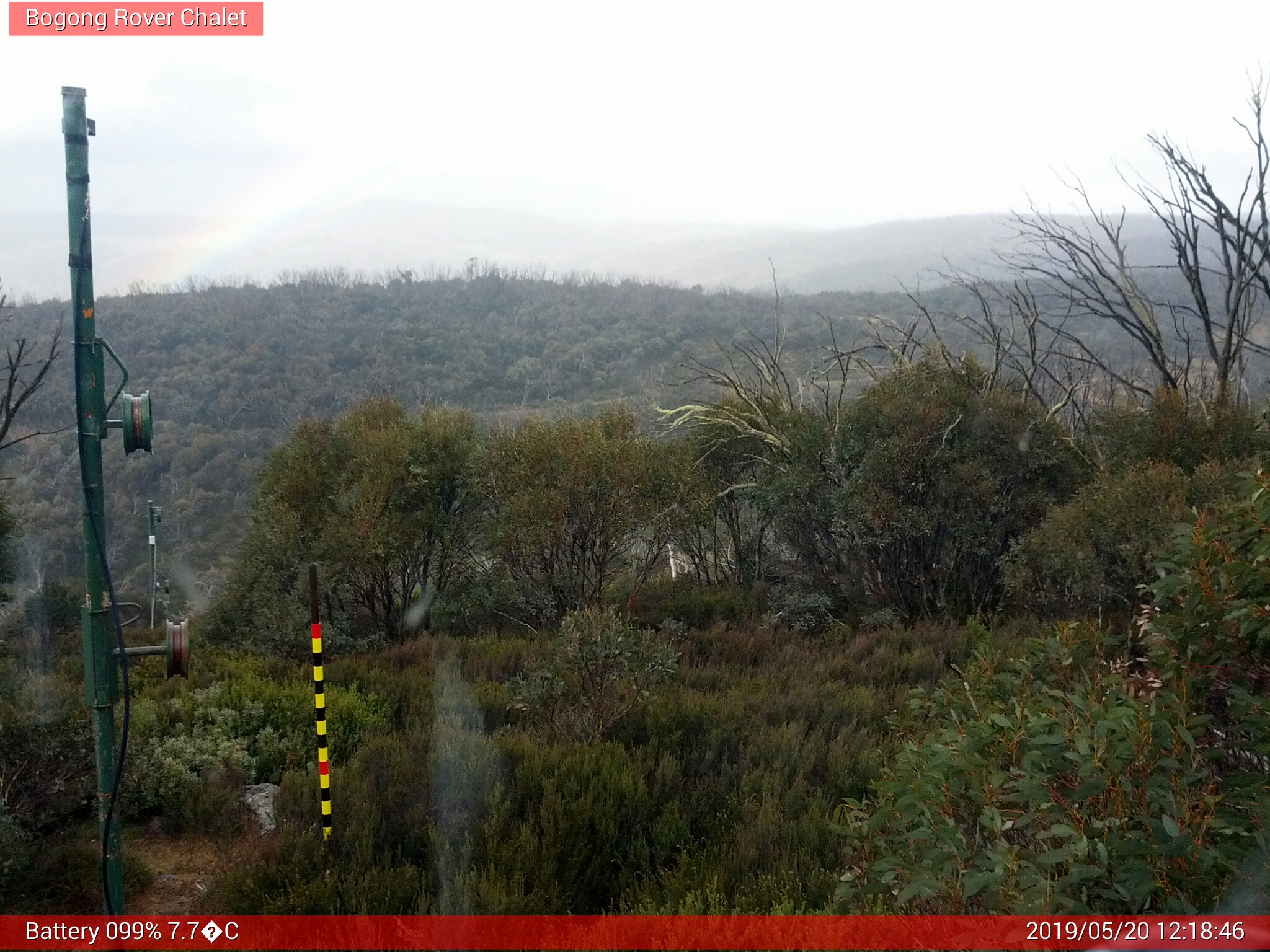 Bogong Web Cam 12:18pm Monday 20th of May 2019