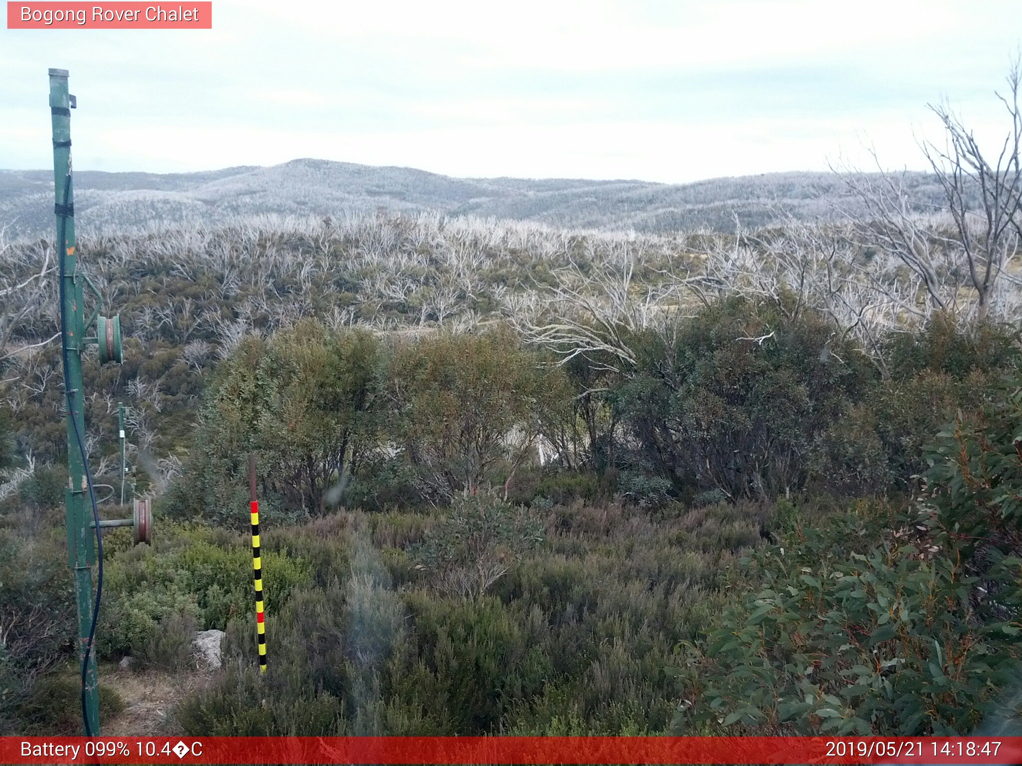 Bogong Web Cam 2:18pm Tuesday 21st of May 2019