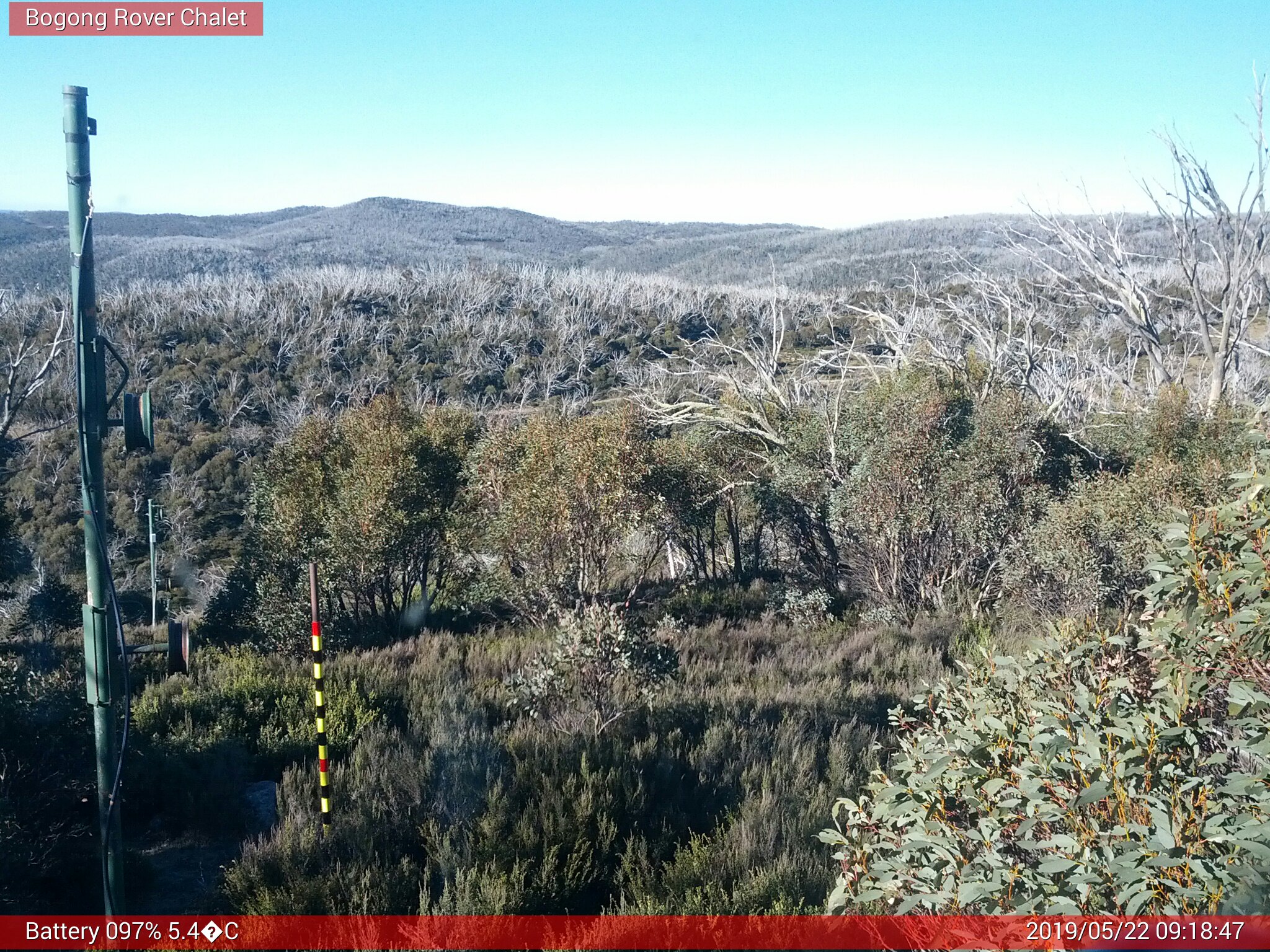 Bogong Web Cam 9:18am Wednesday 22nd of May 2019