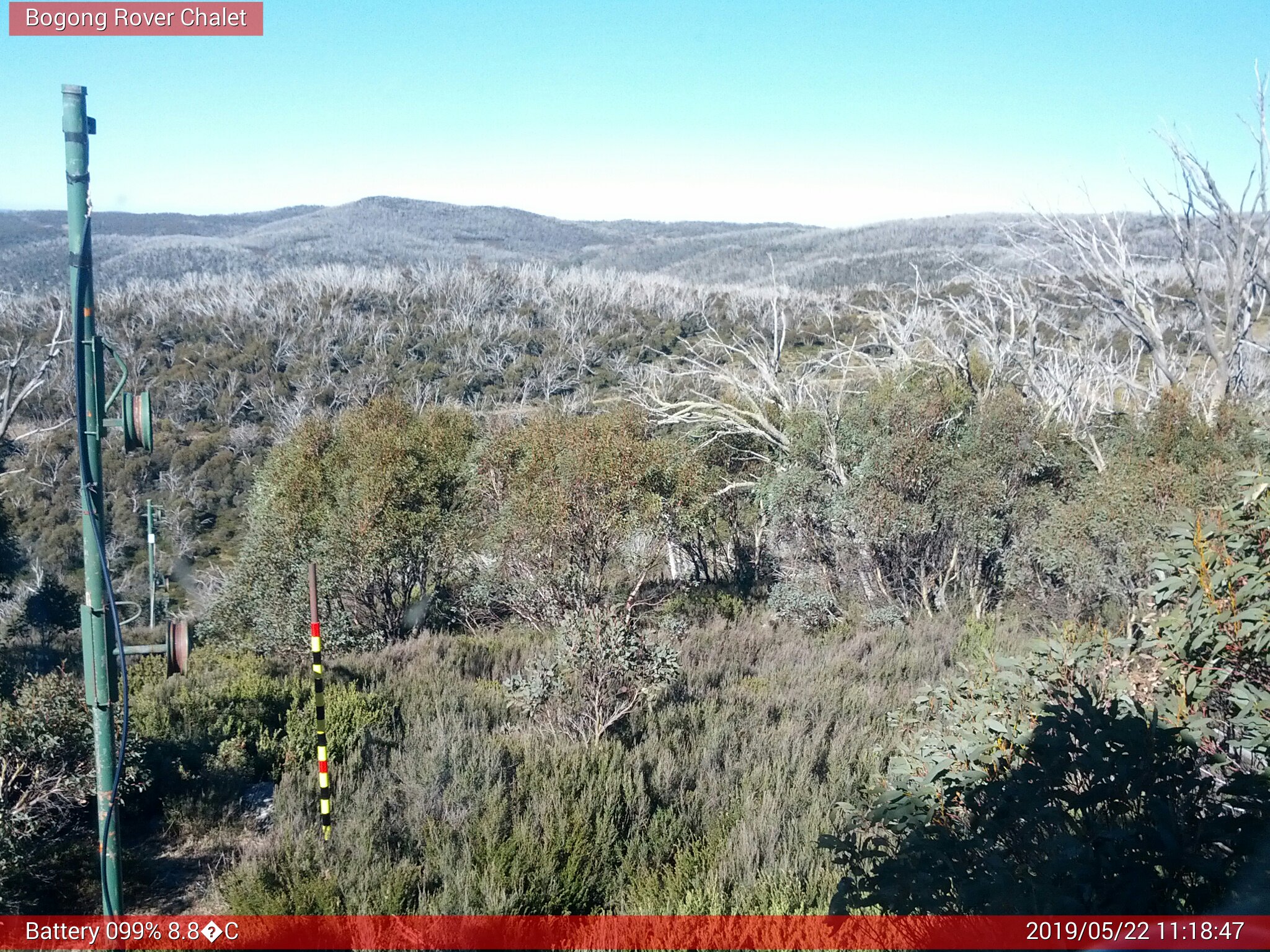 Bogong Web Cam 11:18am Wednesday 22nd of May 2019