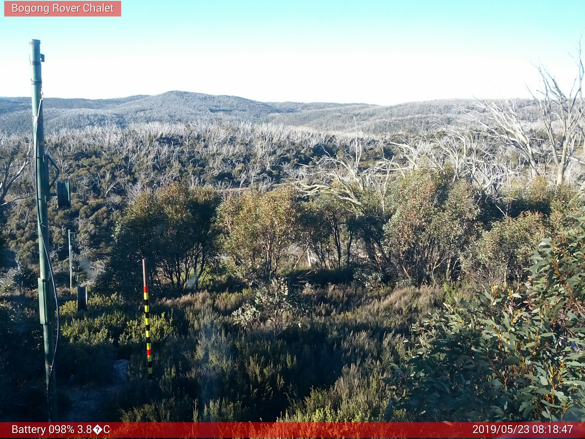 Bogong Web Cam 8:18am Thursday 23rd of May 2019