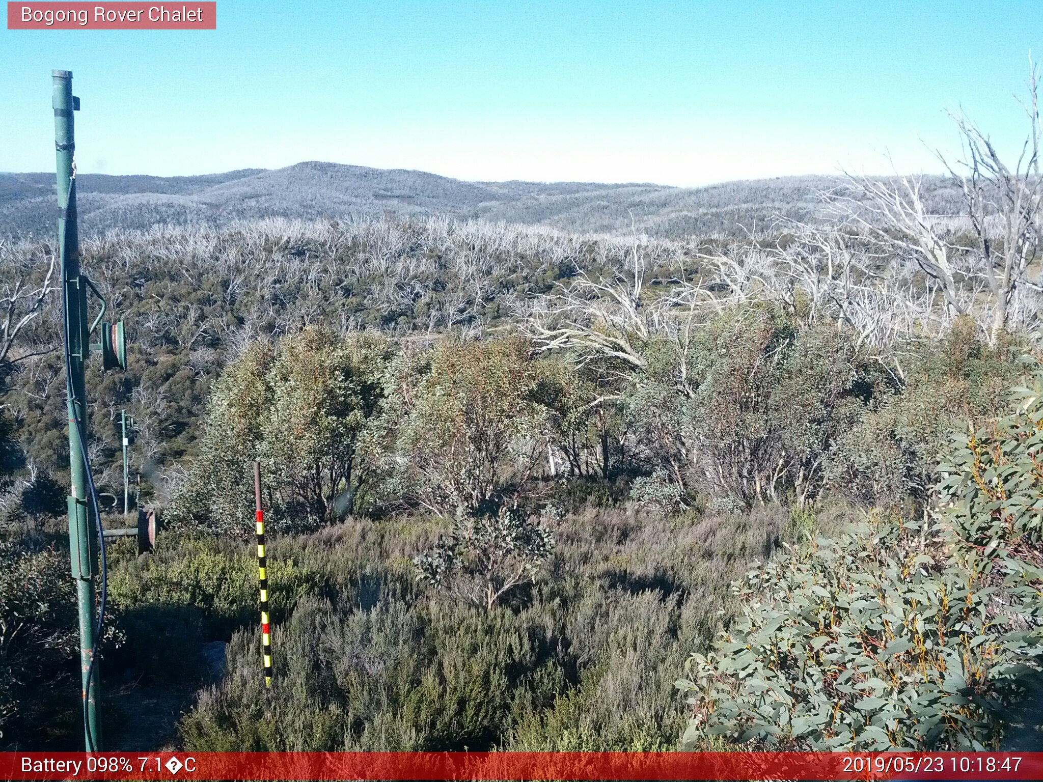 Bogong Web Cam 10:18am Thursday 23rd of May 2019