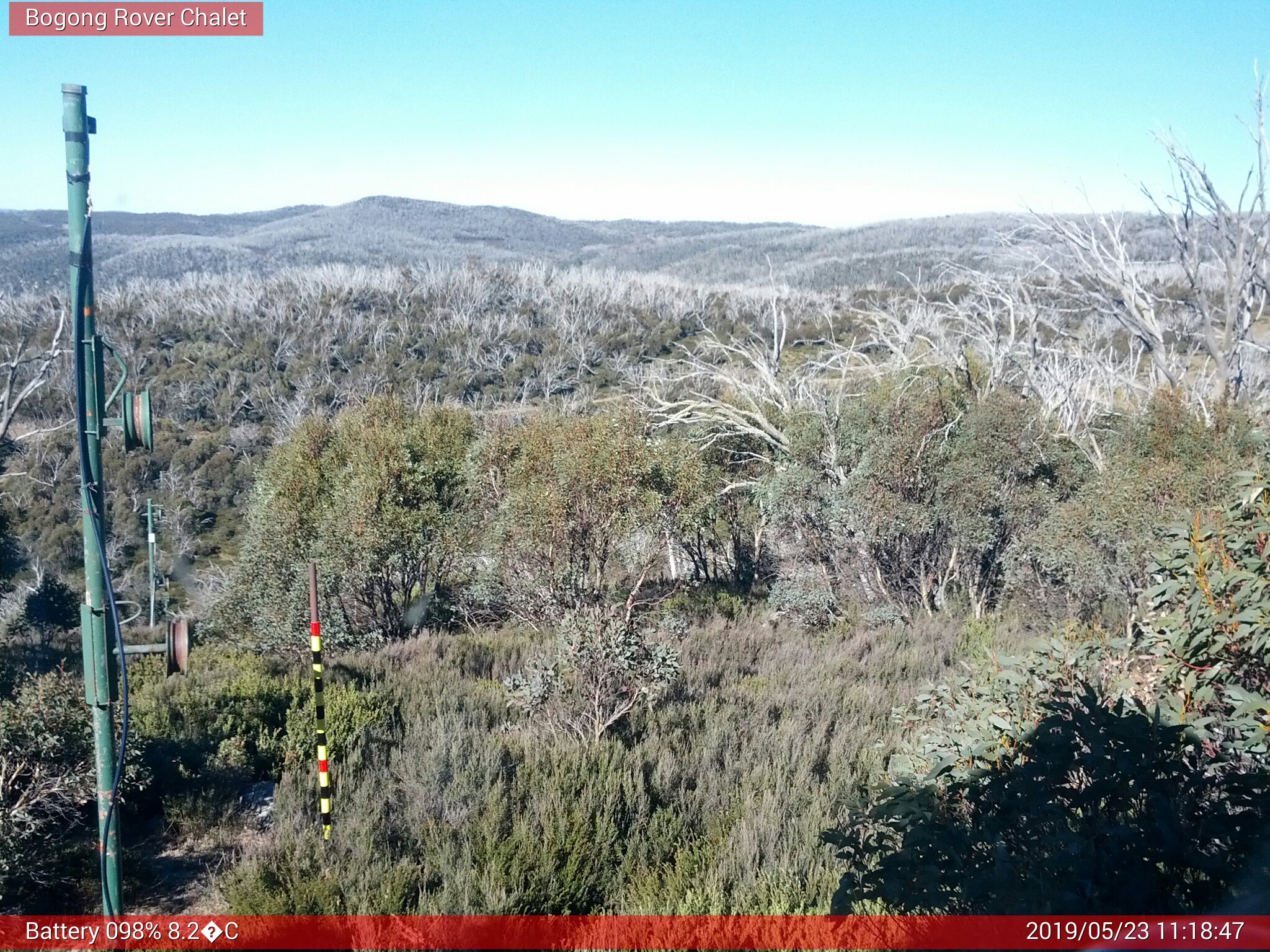 Bogong Web Cam 11:18am Thursday 23rd of May 2019