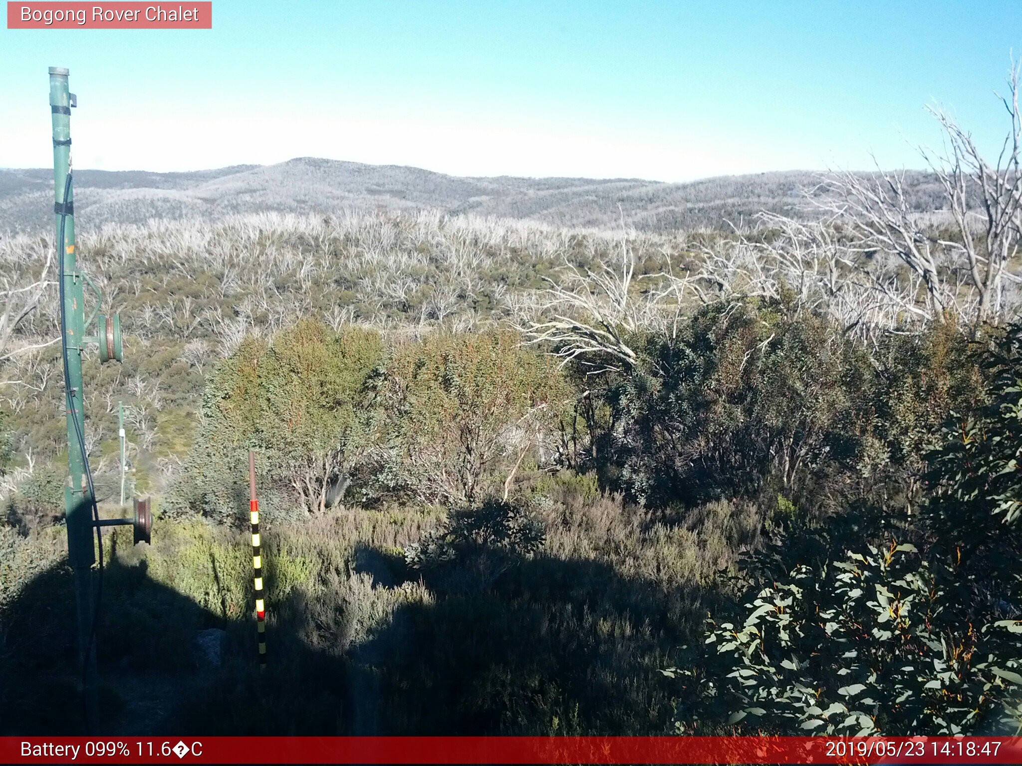 Bogong Web Cam 2:18pm Thursday 23rd of May 2019