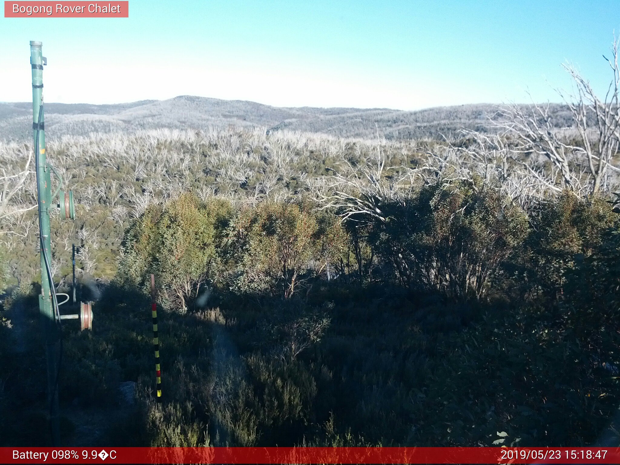 Bogong Web Cam 3:18pm Thursday 23rd of May 2019