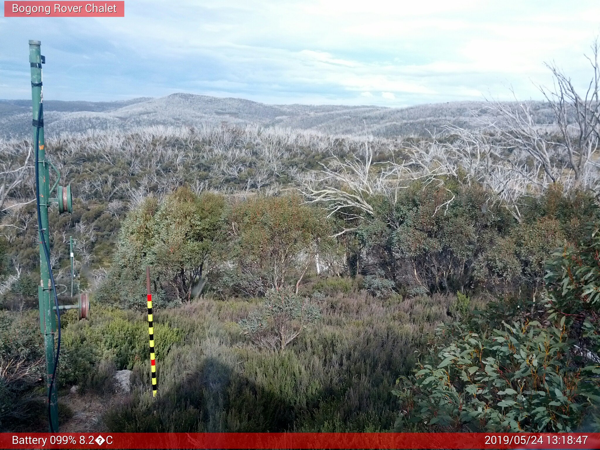 Bogong Web Cam 1:18pm Friday 24th of May 2019