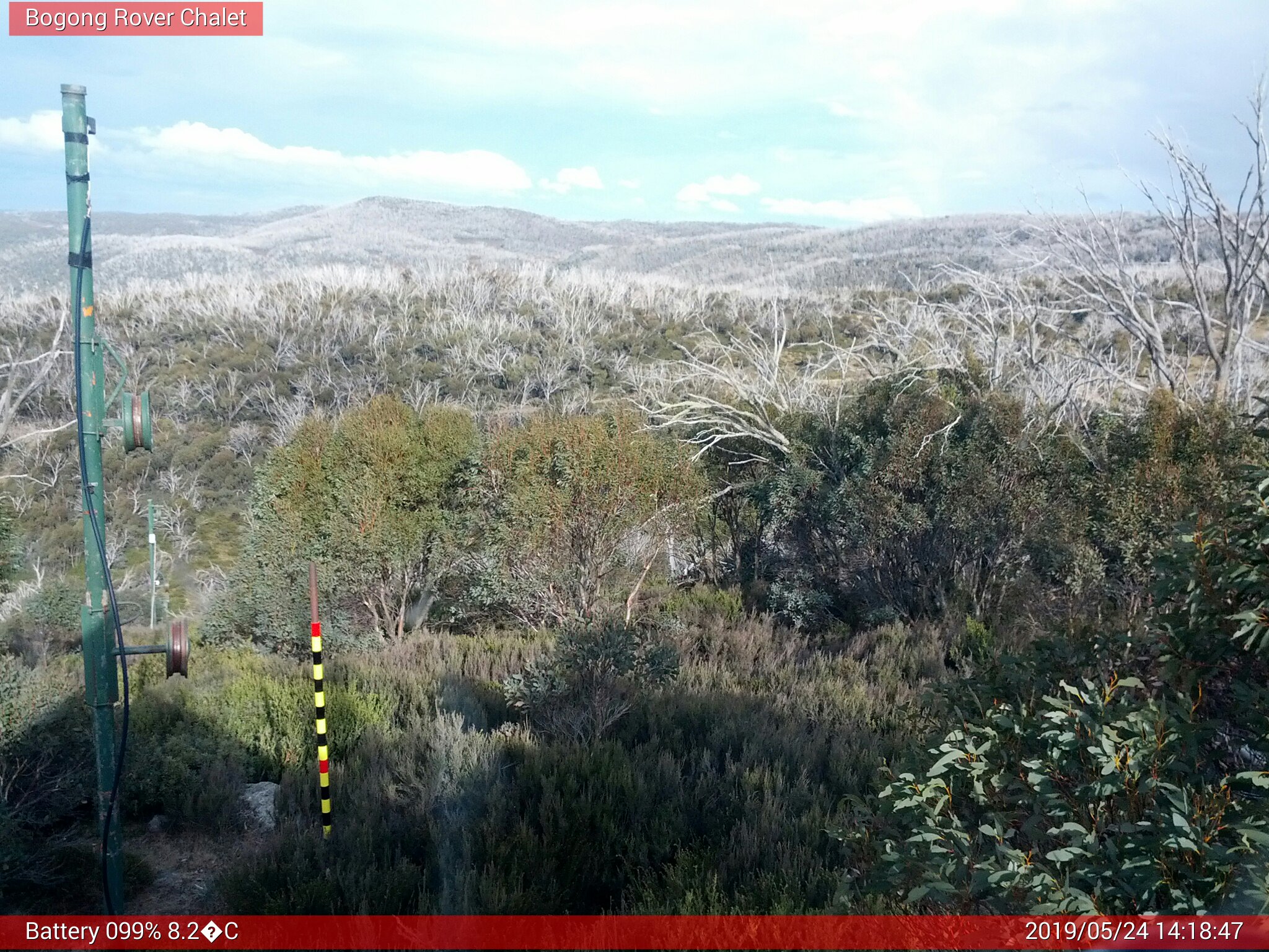 Bogong Web Cam 2:18pm Friday 24th of May 2019