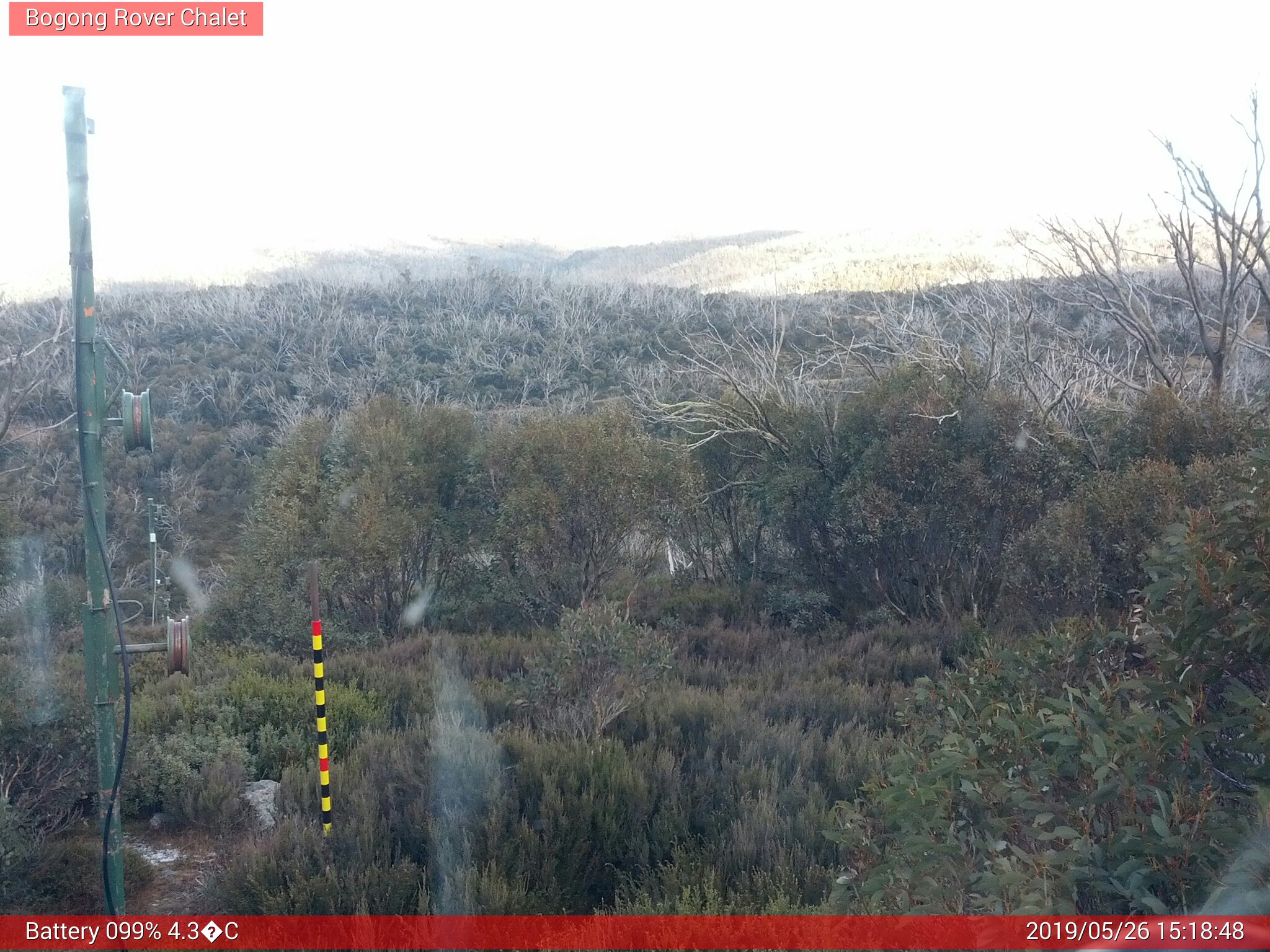 Bogong Web Cam 3:18pm Sunday 26th of May 2019