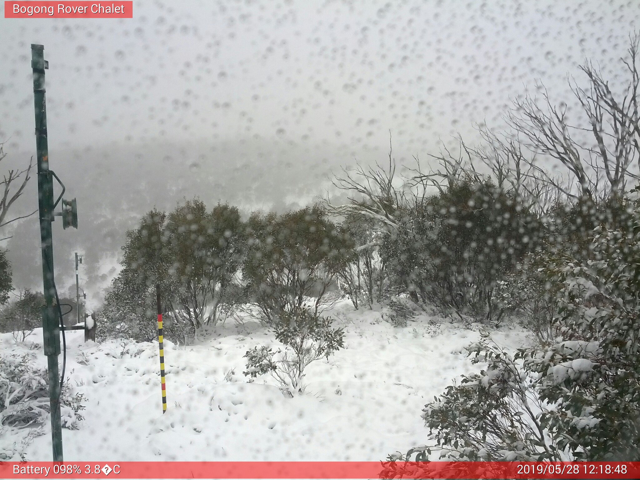 Bogong Web Cam 12:18pm Tuesday 28th of May 2019