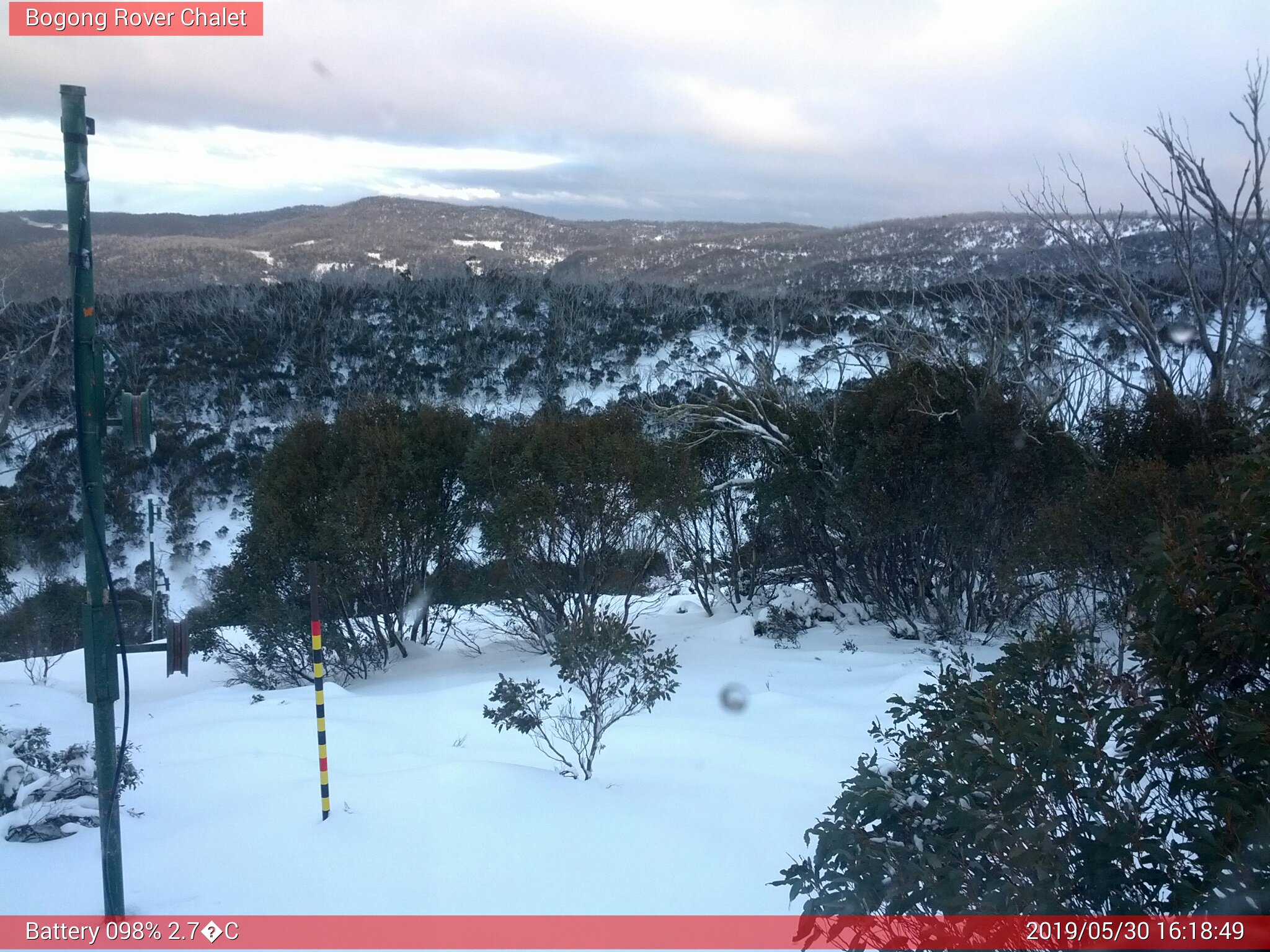 Bogong Web Cam 4:18pm Thursday 30th of May 2019