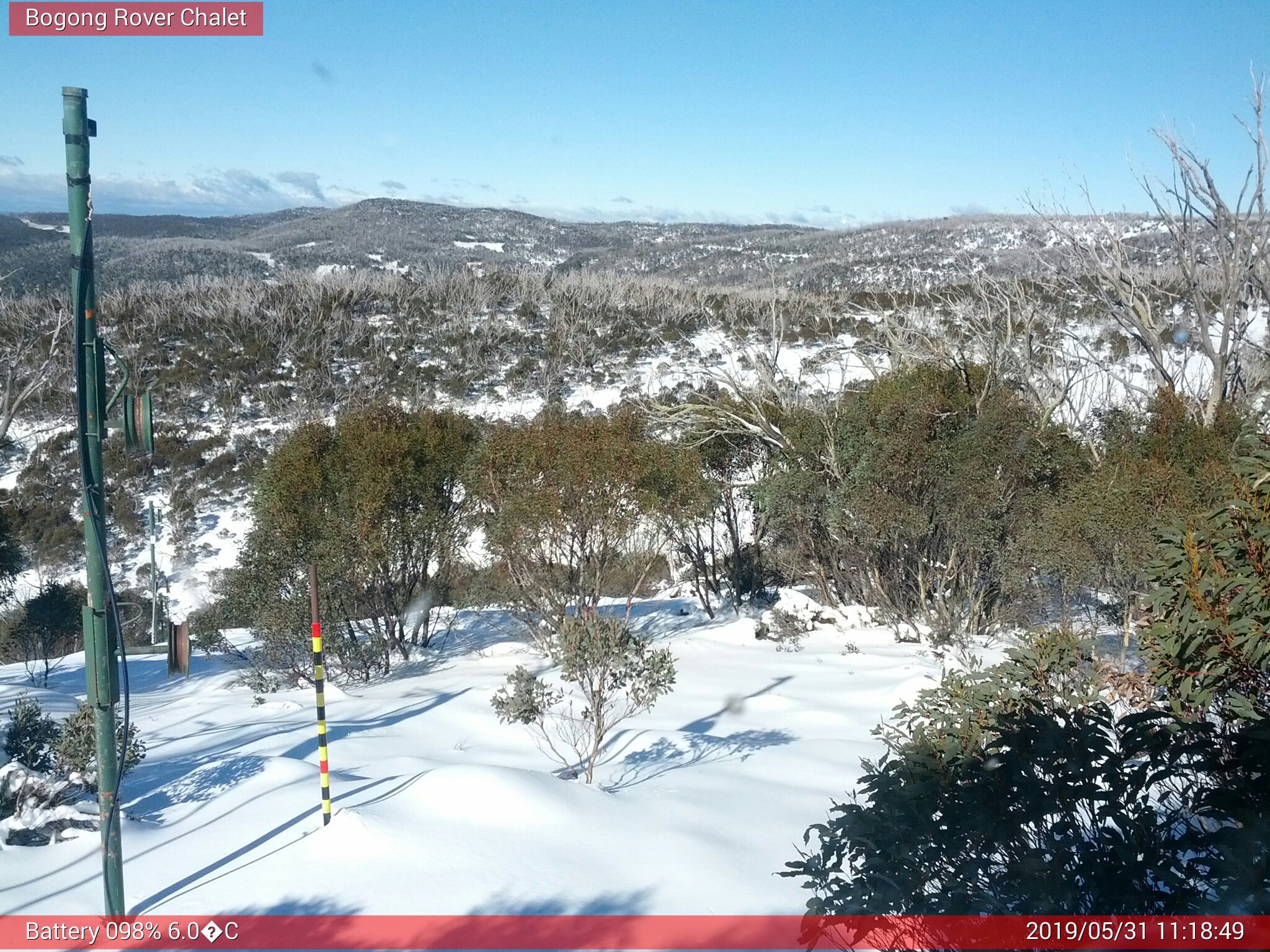 Bogong Web Cam 11:18am Friday 31st of May 2019