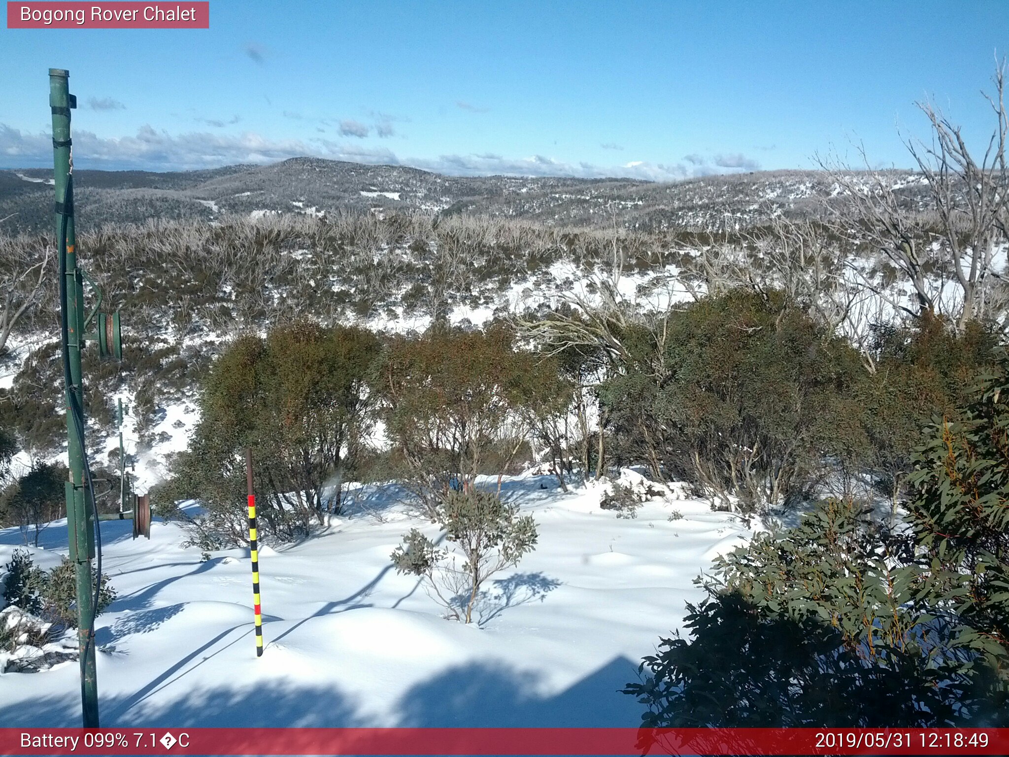 Bogong Web Cam 12:18pm Friday 31st of May 2019