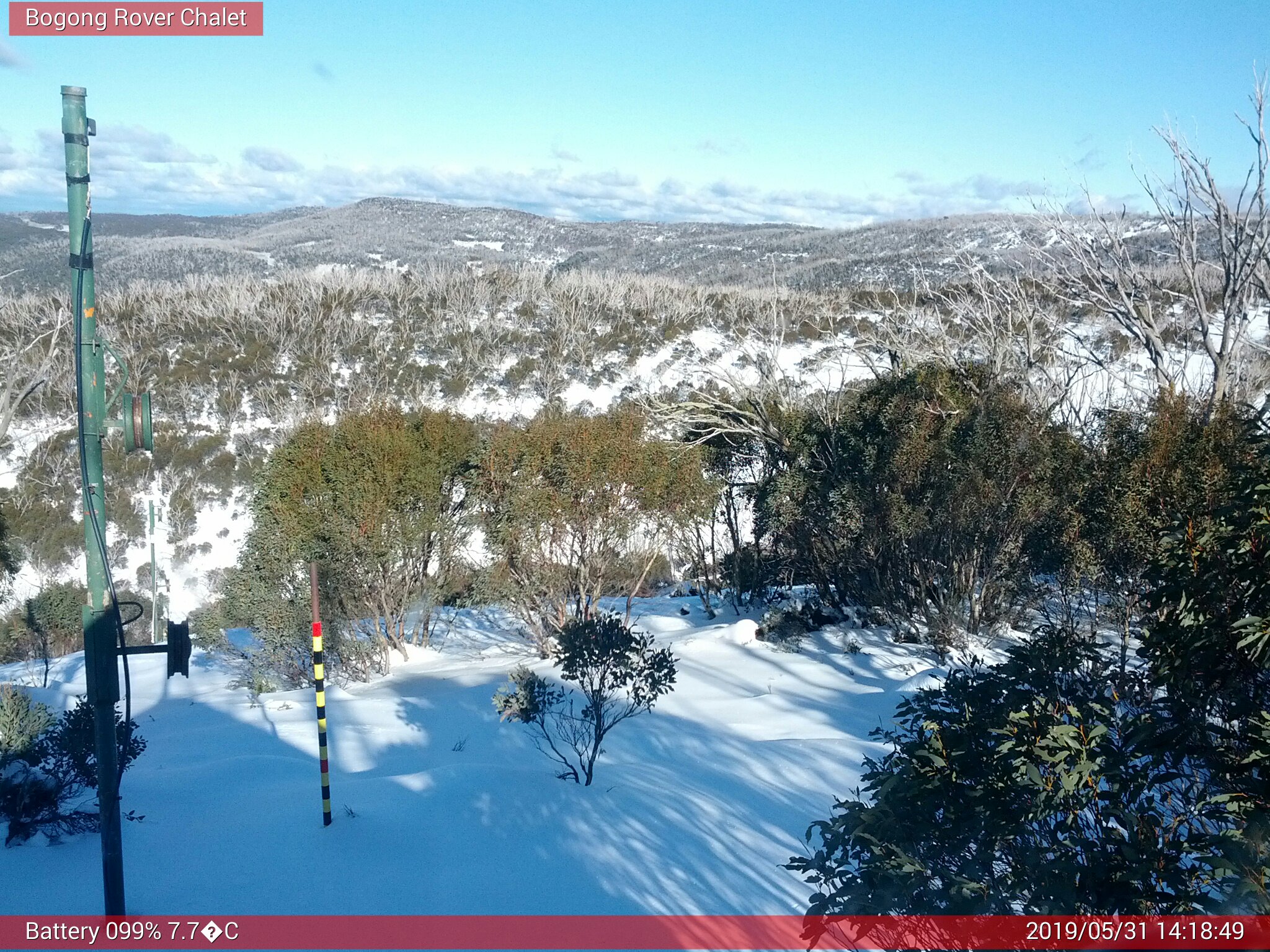 Bogong Web Cam 2:18pm Friday 31st of May 2019