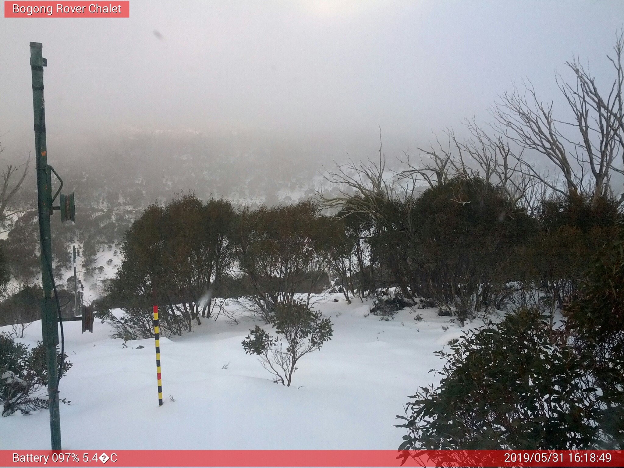 Bogong Web Cam 4:18pm Friday 31st of May 2019