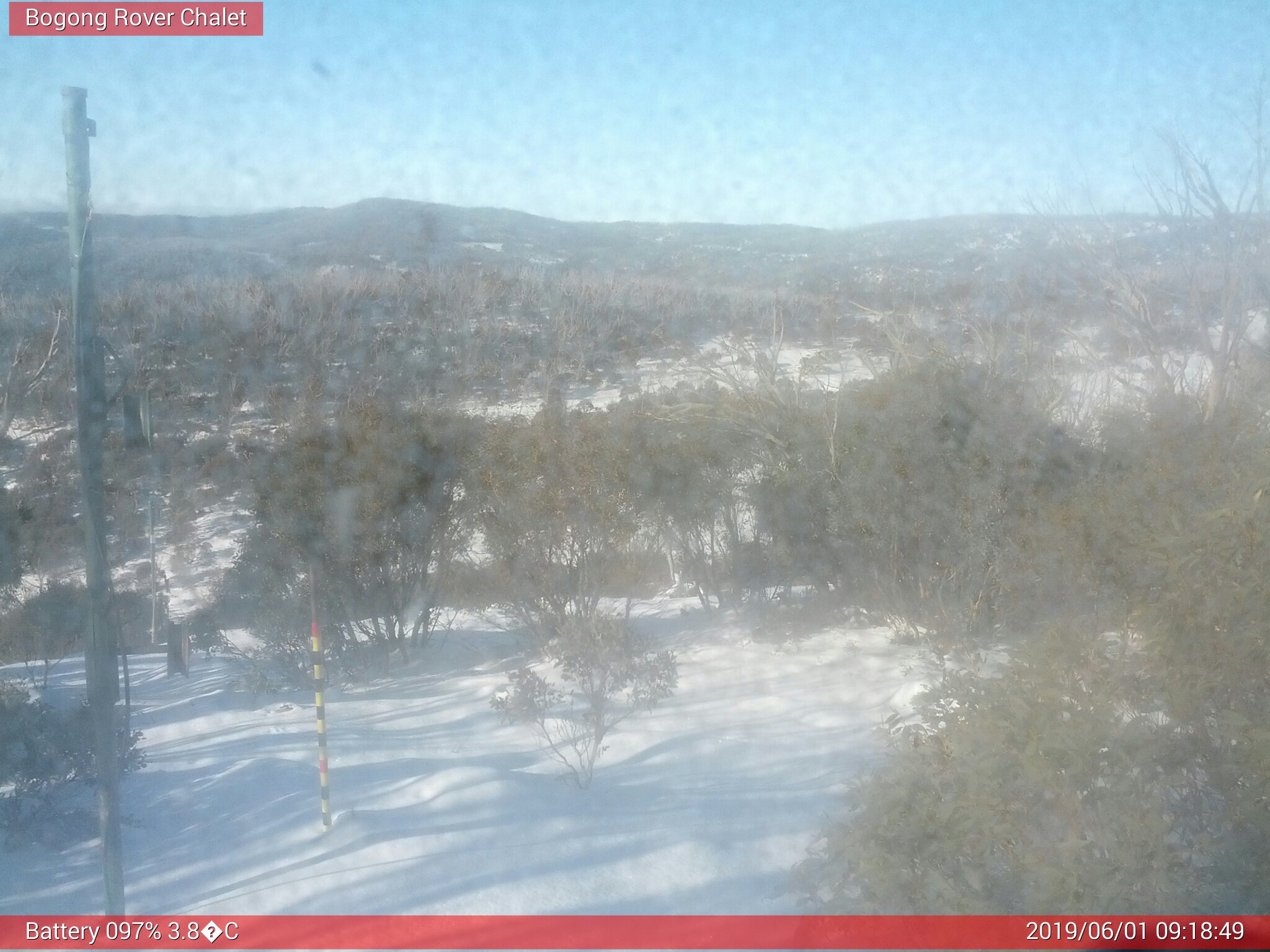 Bogong Web Cam 9:18am Saturday 1st of June 2019