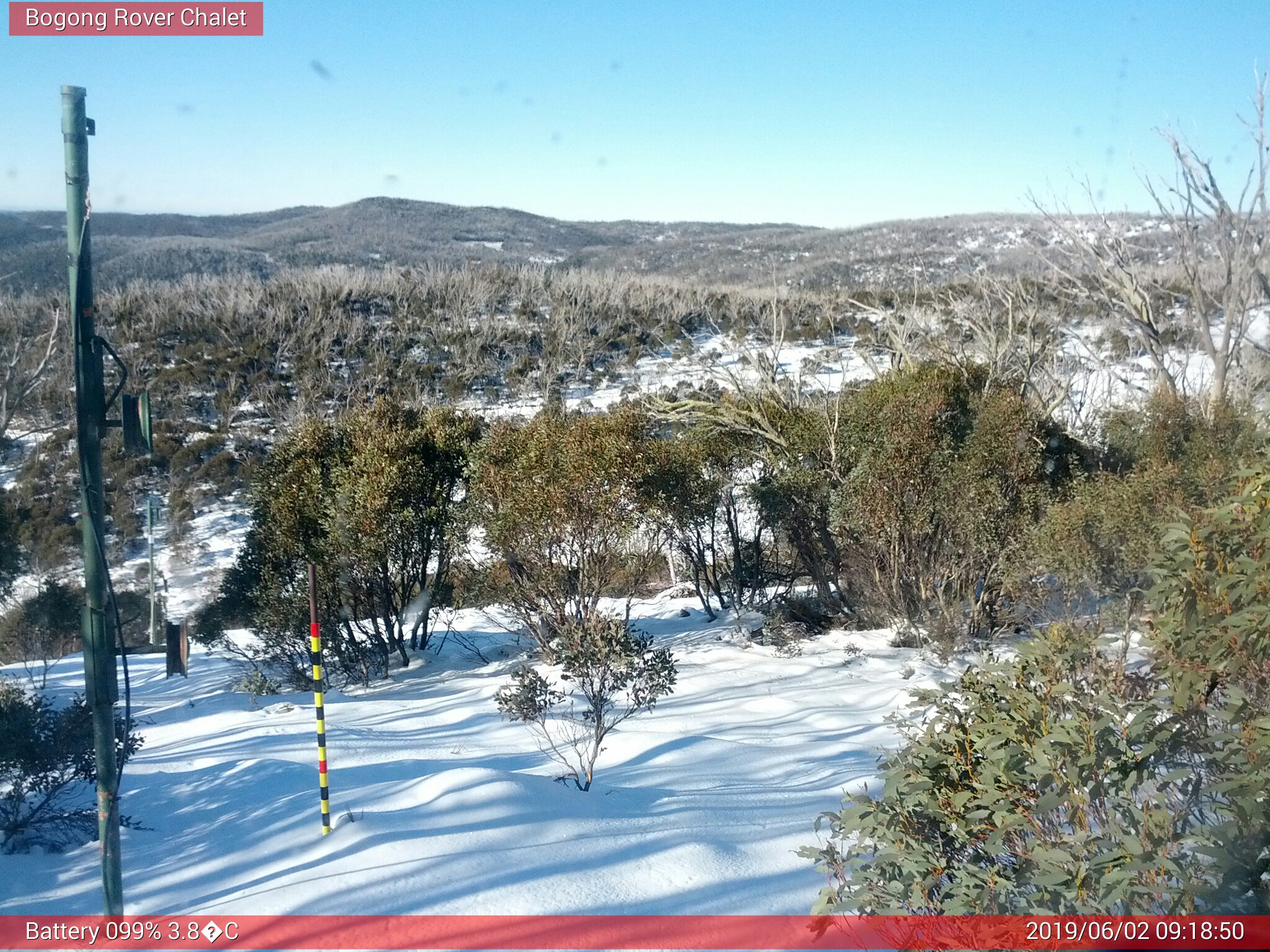 Bogong Web Cam 9:18am Sunday 2nd of June 2019