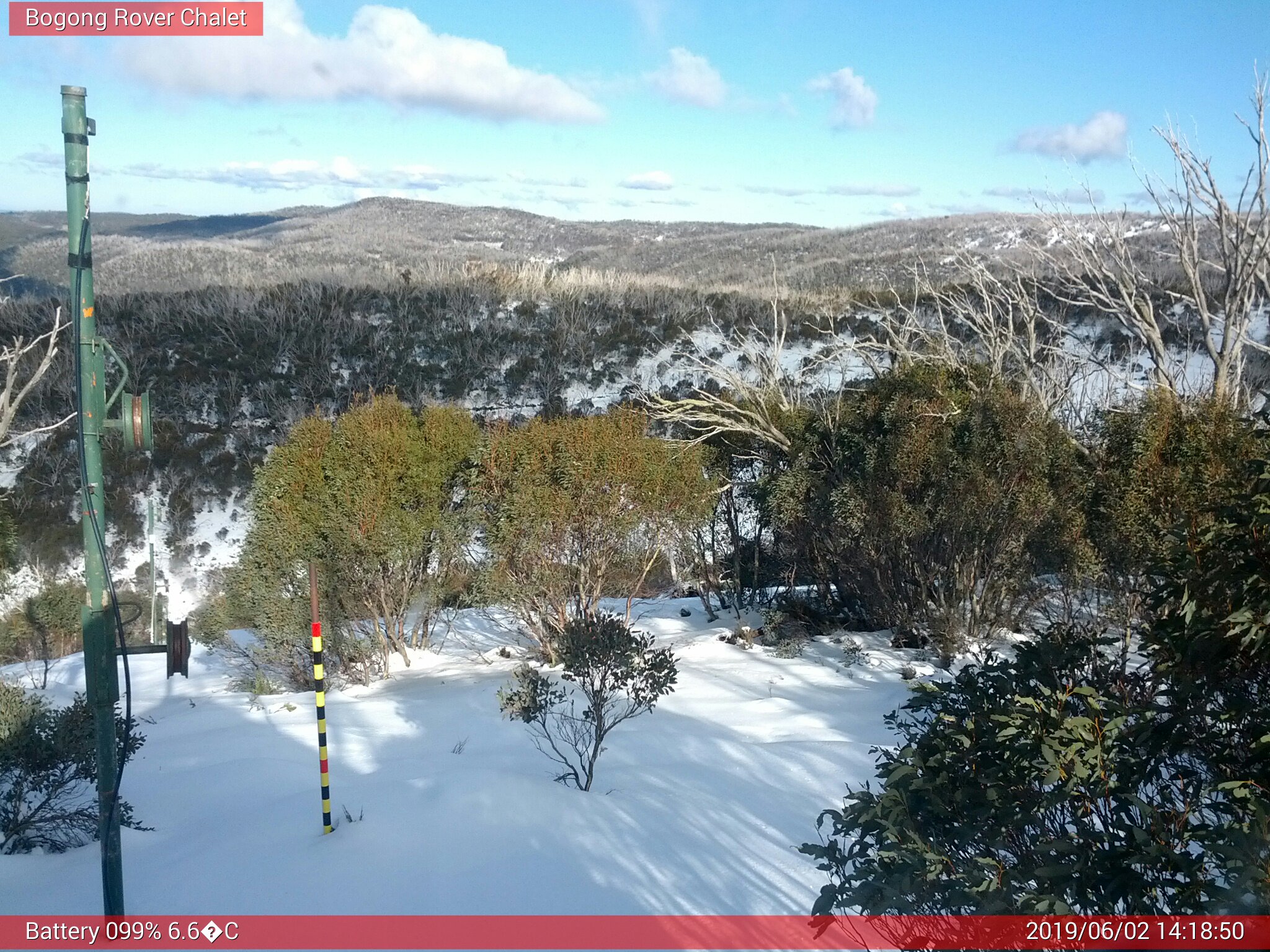 Bogong Web Cam 2:18pm Sunday 2nd of June 2019