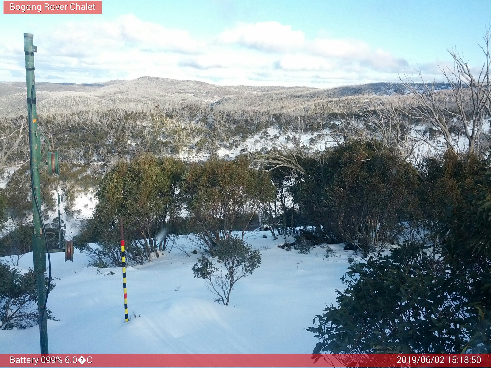 Bogong Web Cam 3:18pm Sunday 2nd of June 2019